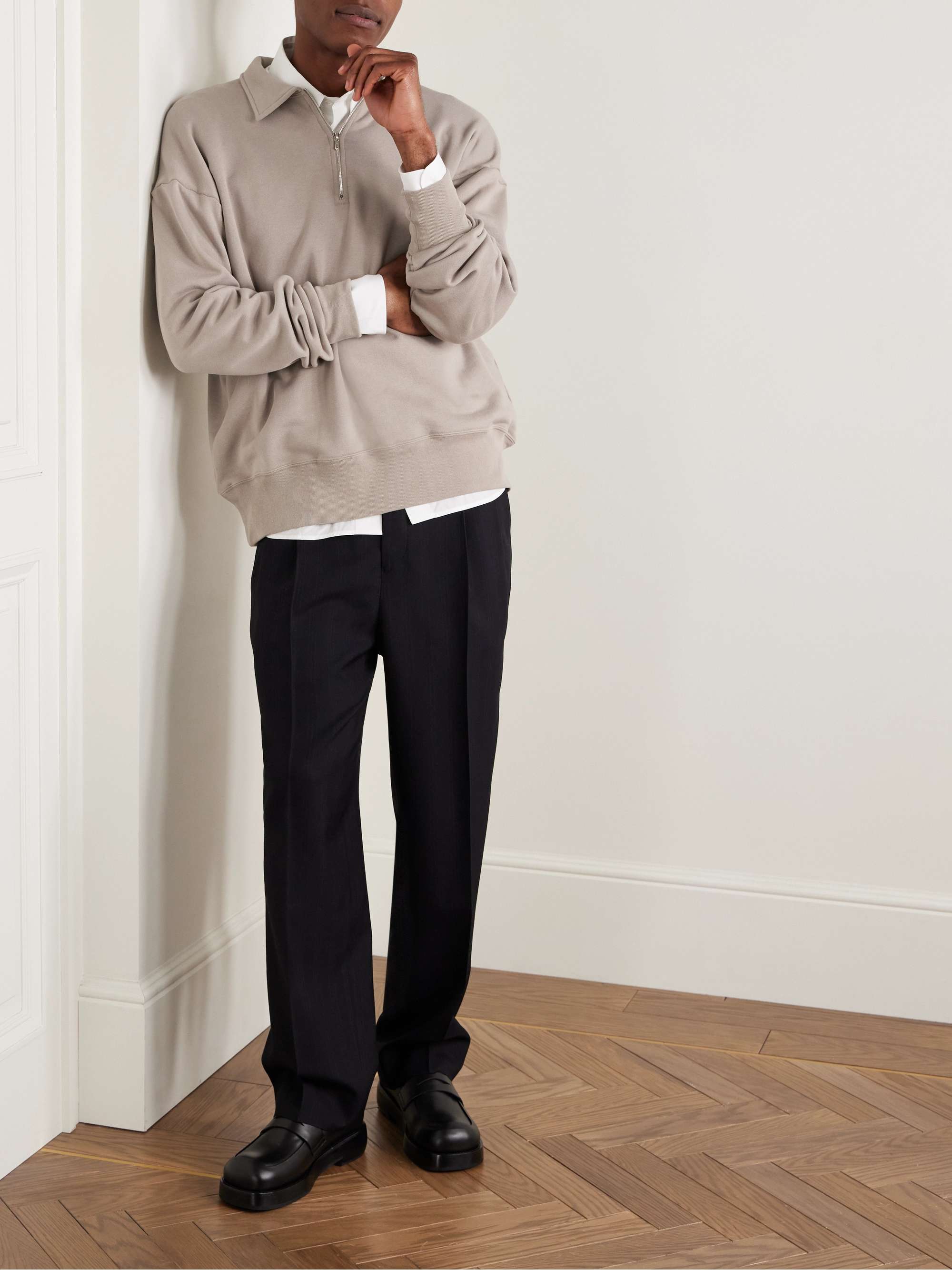 Suvin Cotton-Jersey Half-Zip Sweatshirt view