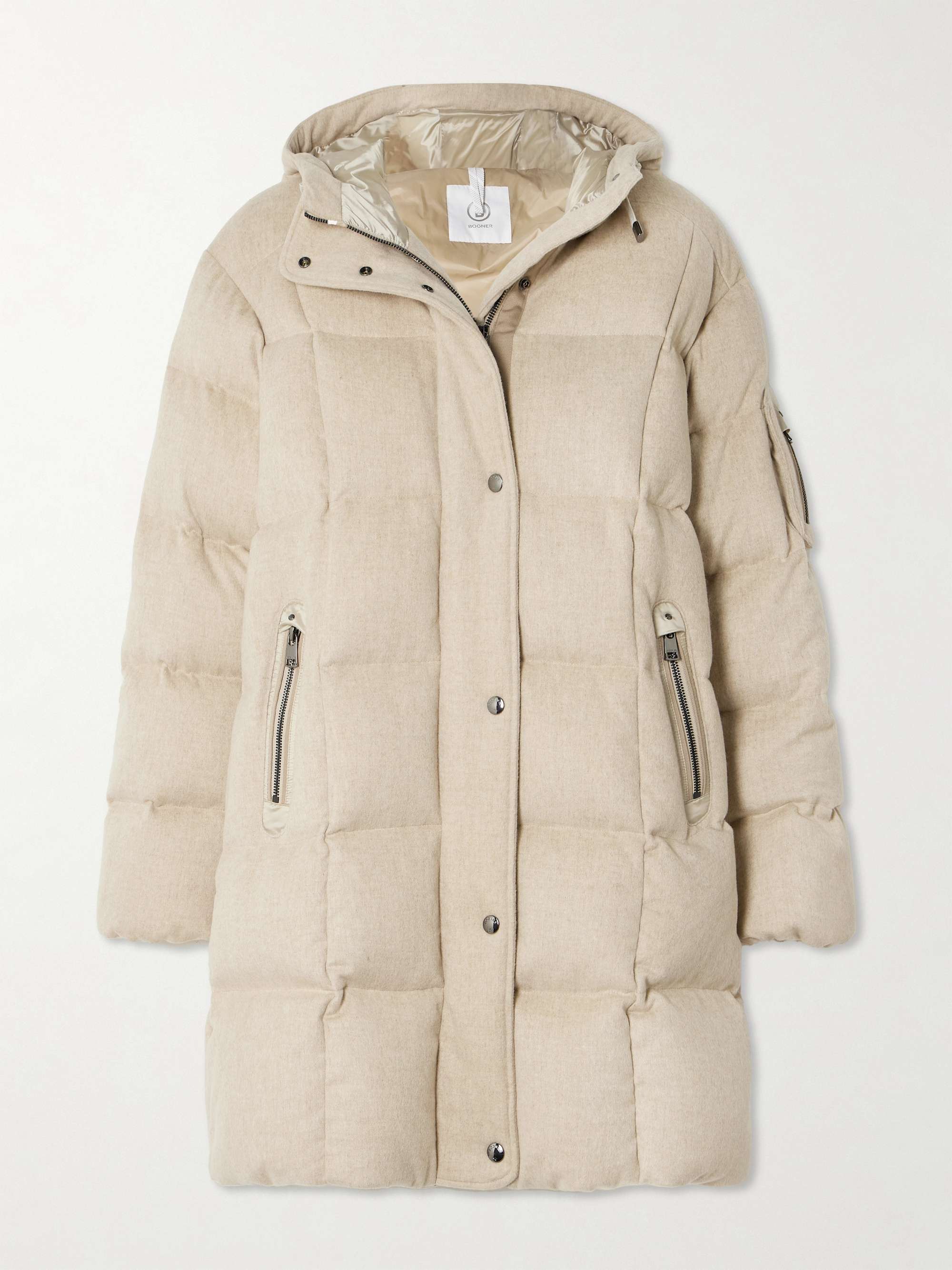 Fanja hooded quilted cashmere down coat view