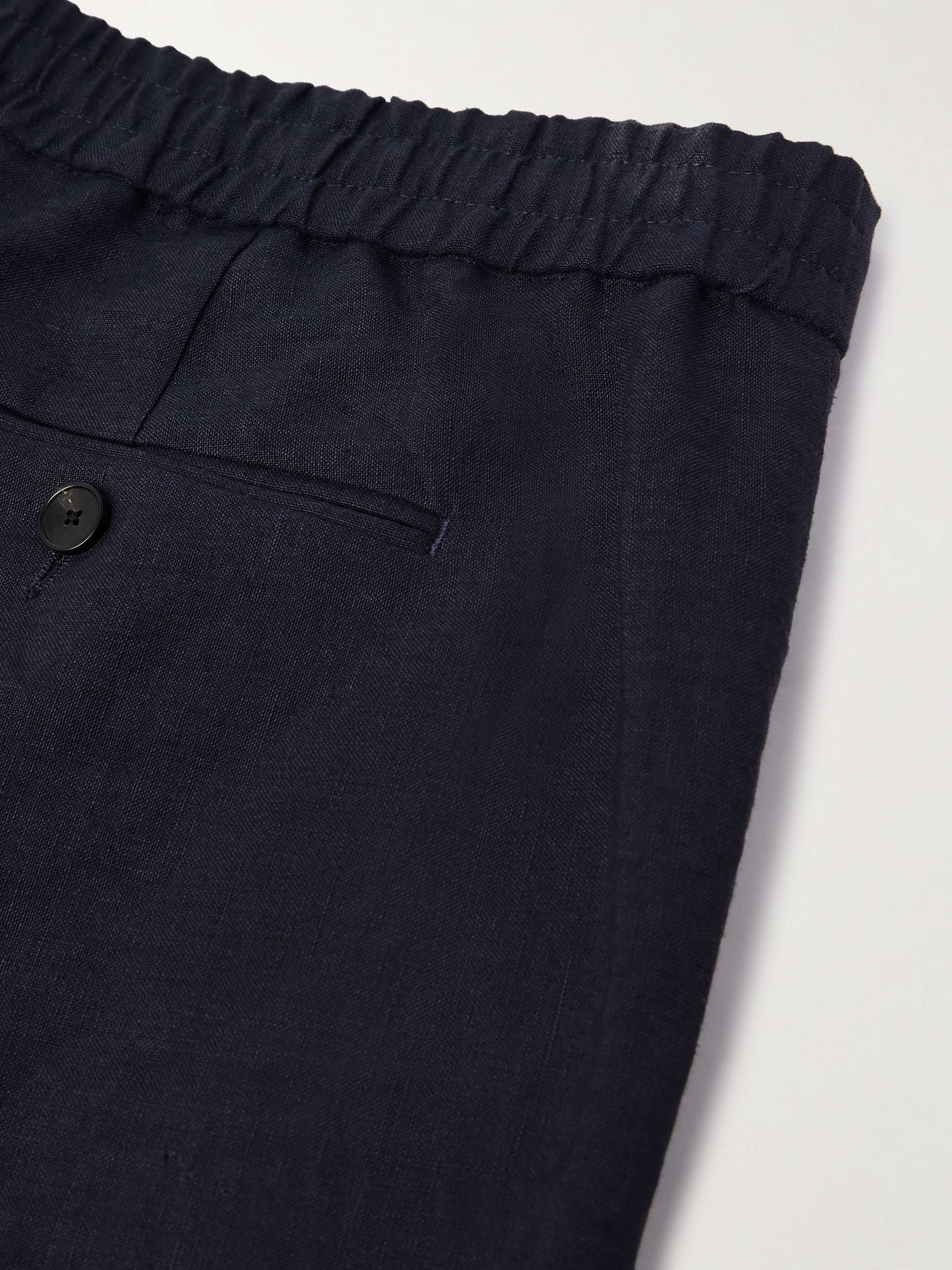 James Straight-Leg Linen Drawstring Trousers view