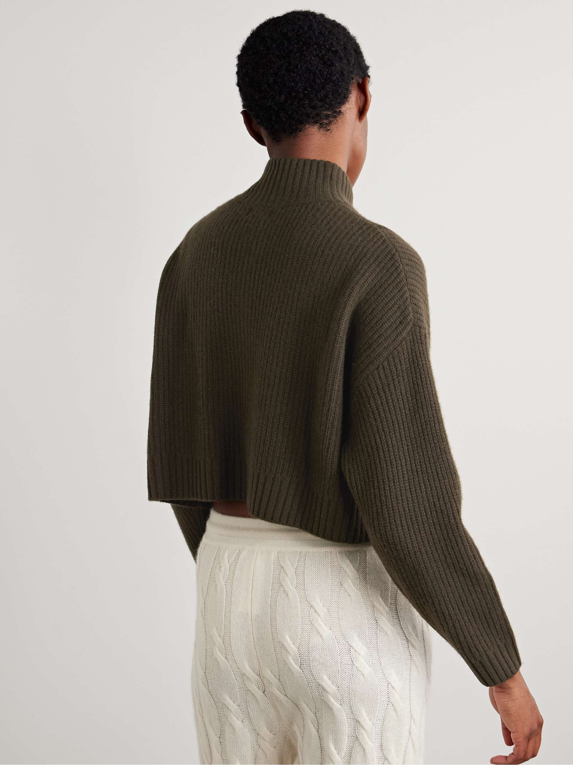 Hampton cropped ribbed cashmere sweater view