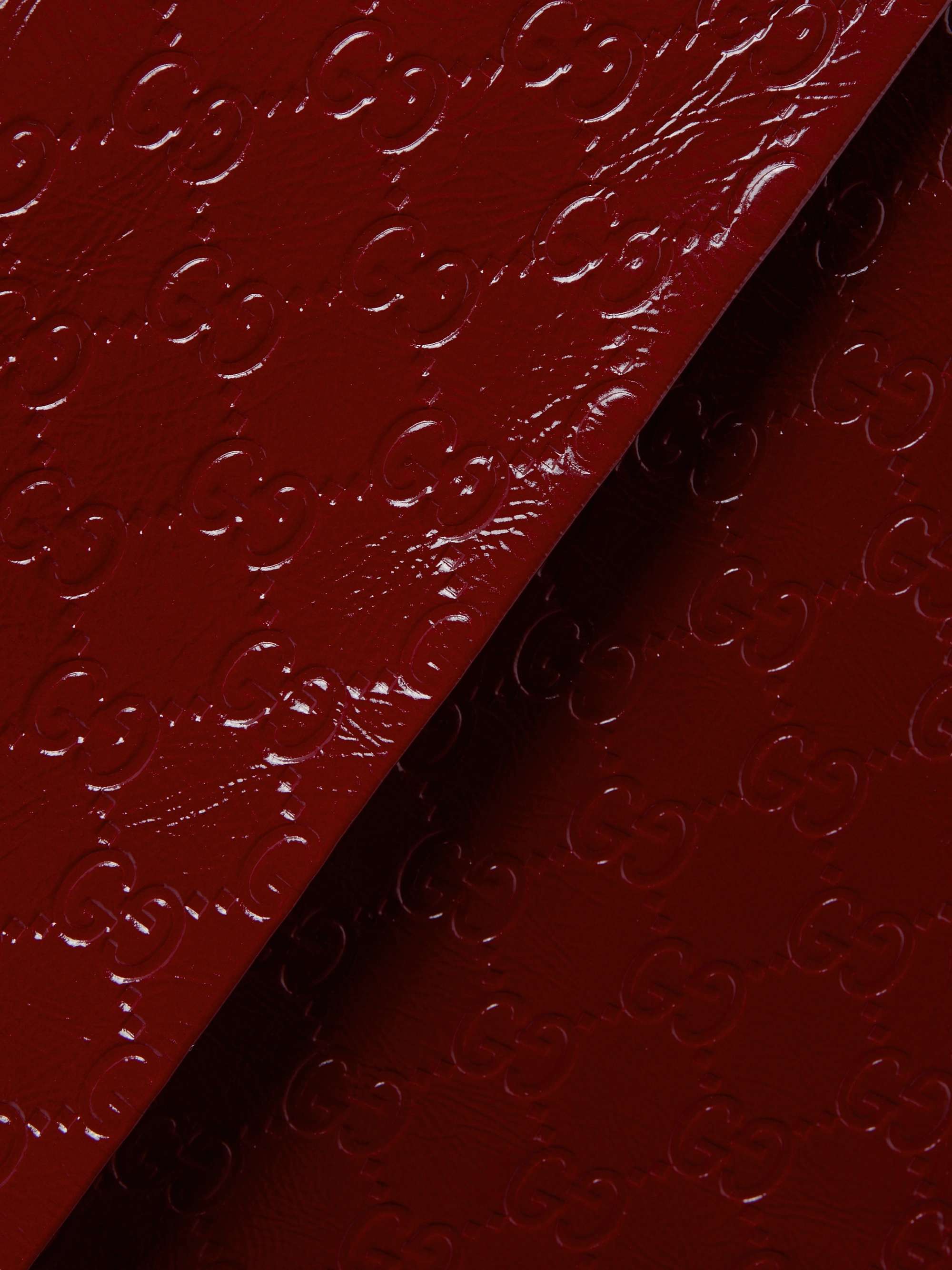 Embossed crinkled patent-leather skirt view