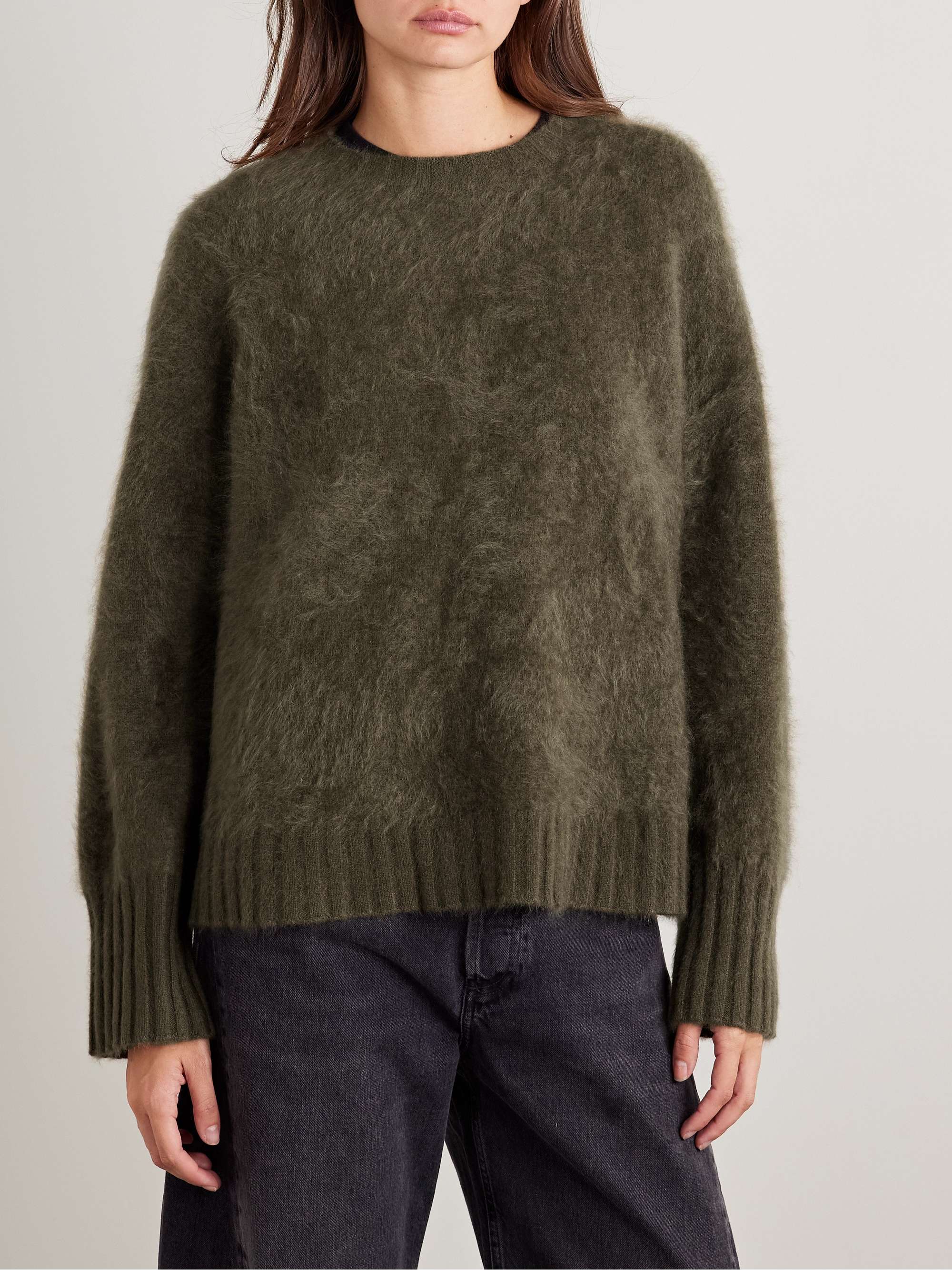 Brushed-cashmere sweater view