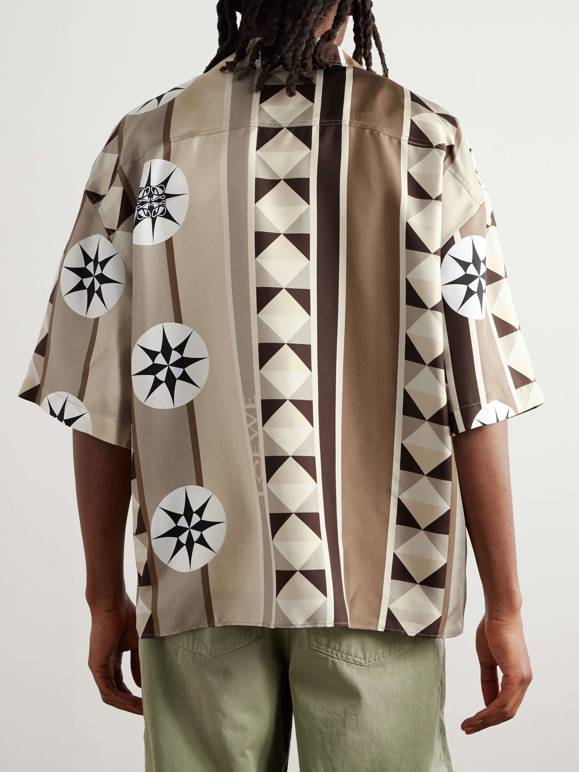 + Paula's Ibiza Oversized Camp-Collar Printed Silk-Twill Shirt view