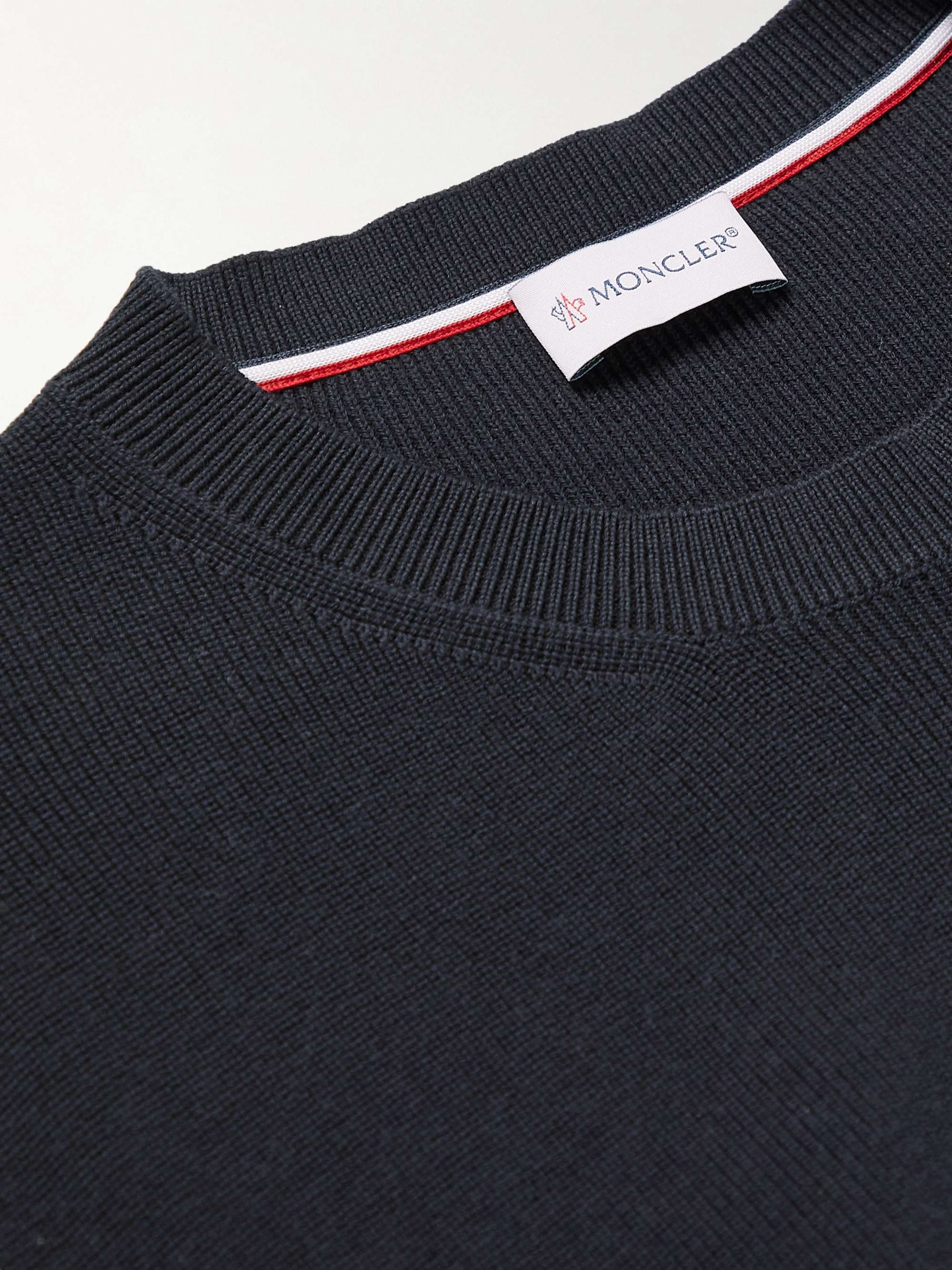 Logo-Appliquéd Shell-Trimmed Cotton Sweater view