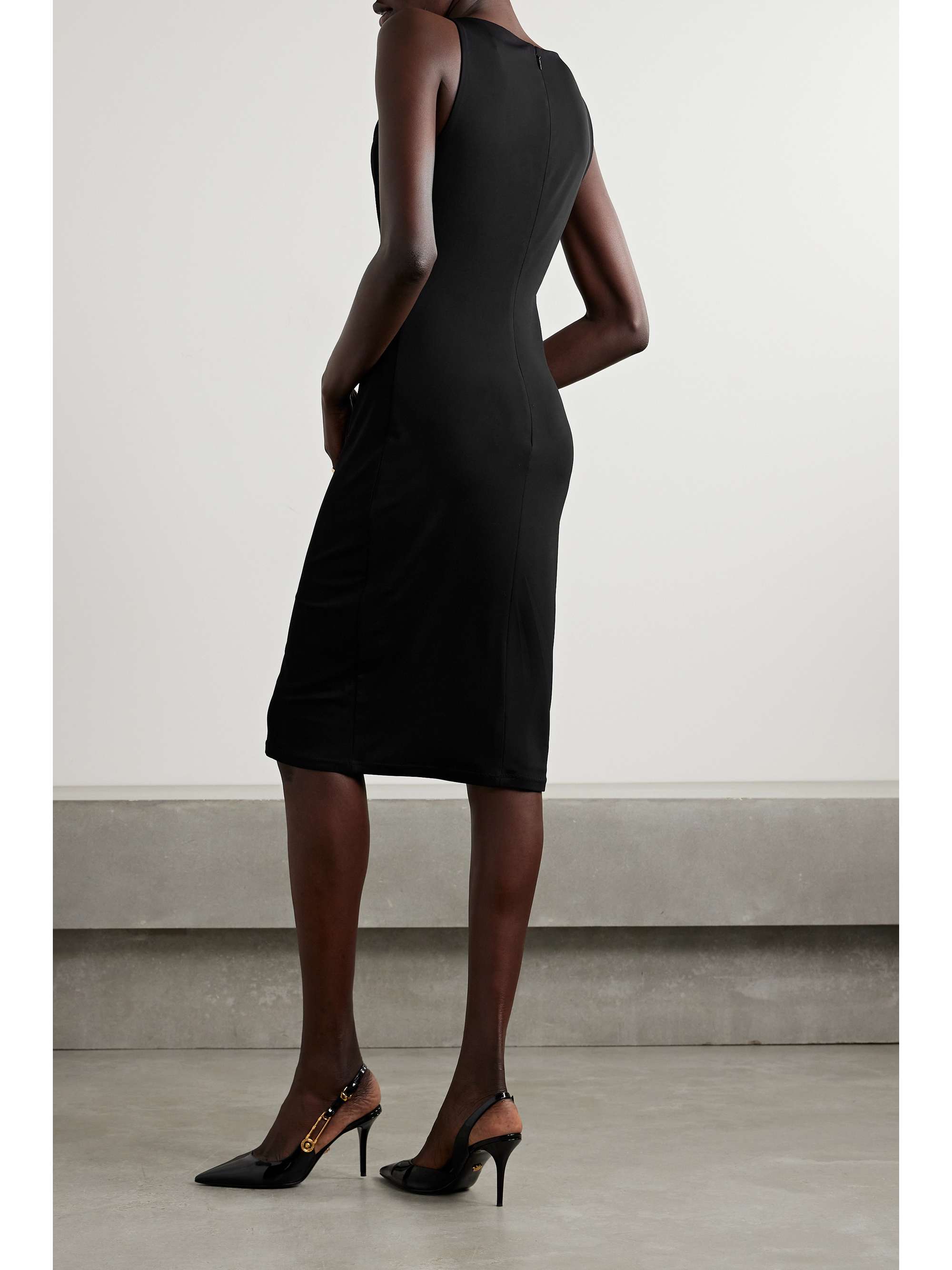 Icons embellished draped jersey dress view