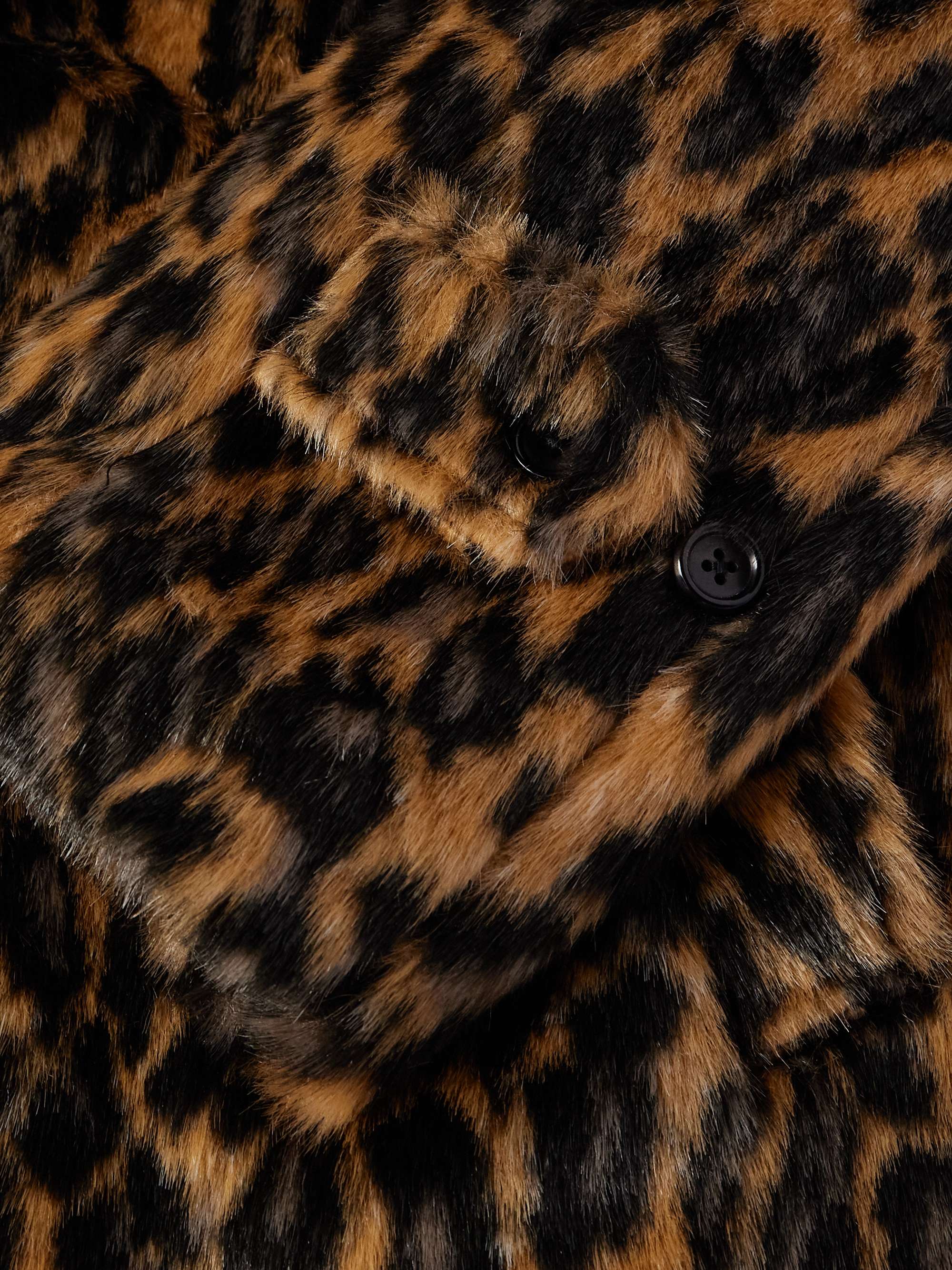 Padded Leopard-Print Plush Coat view