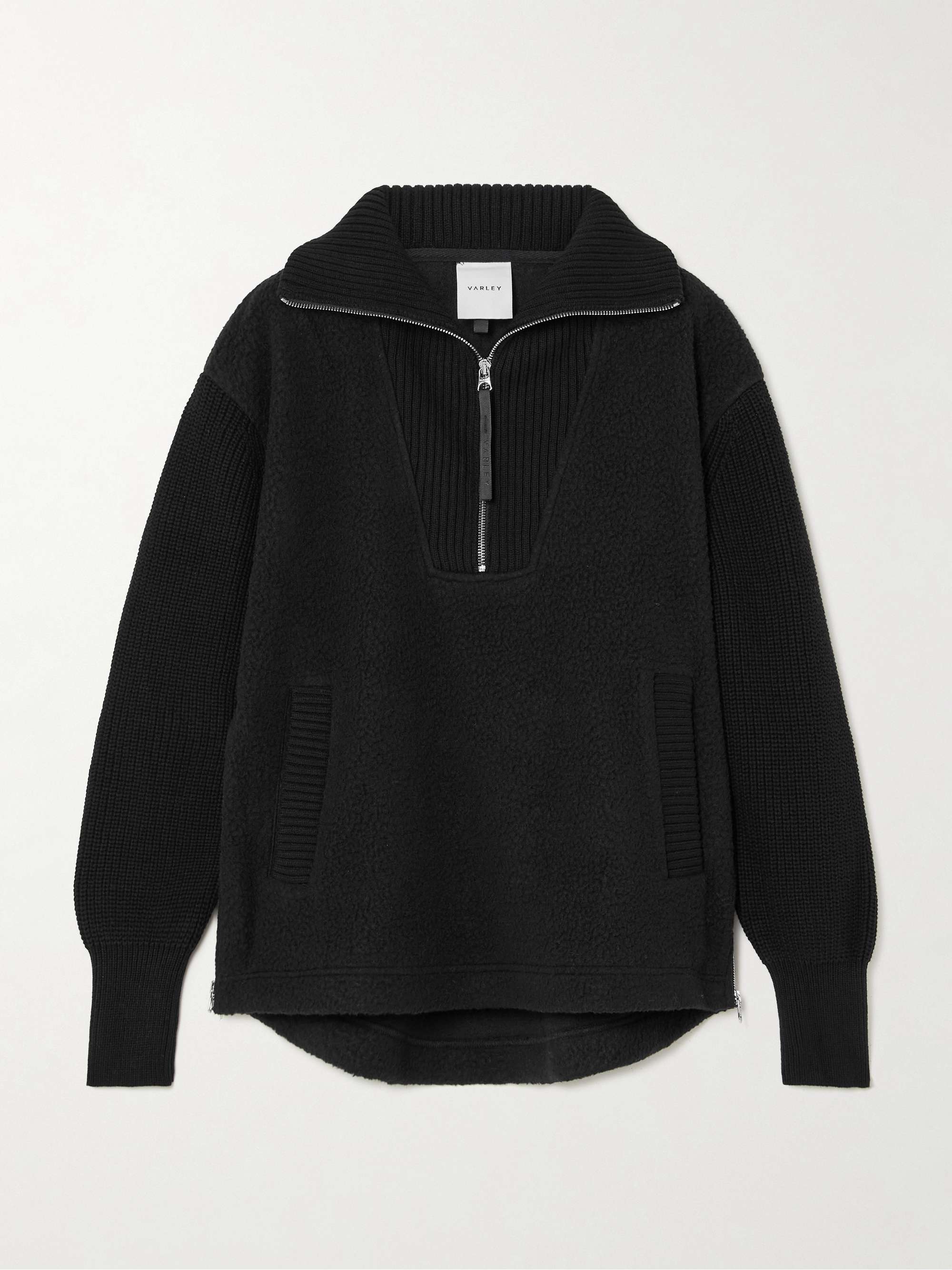 Theresa ribbed-knit and fleece half-zip sweatshirt view