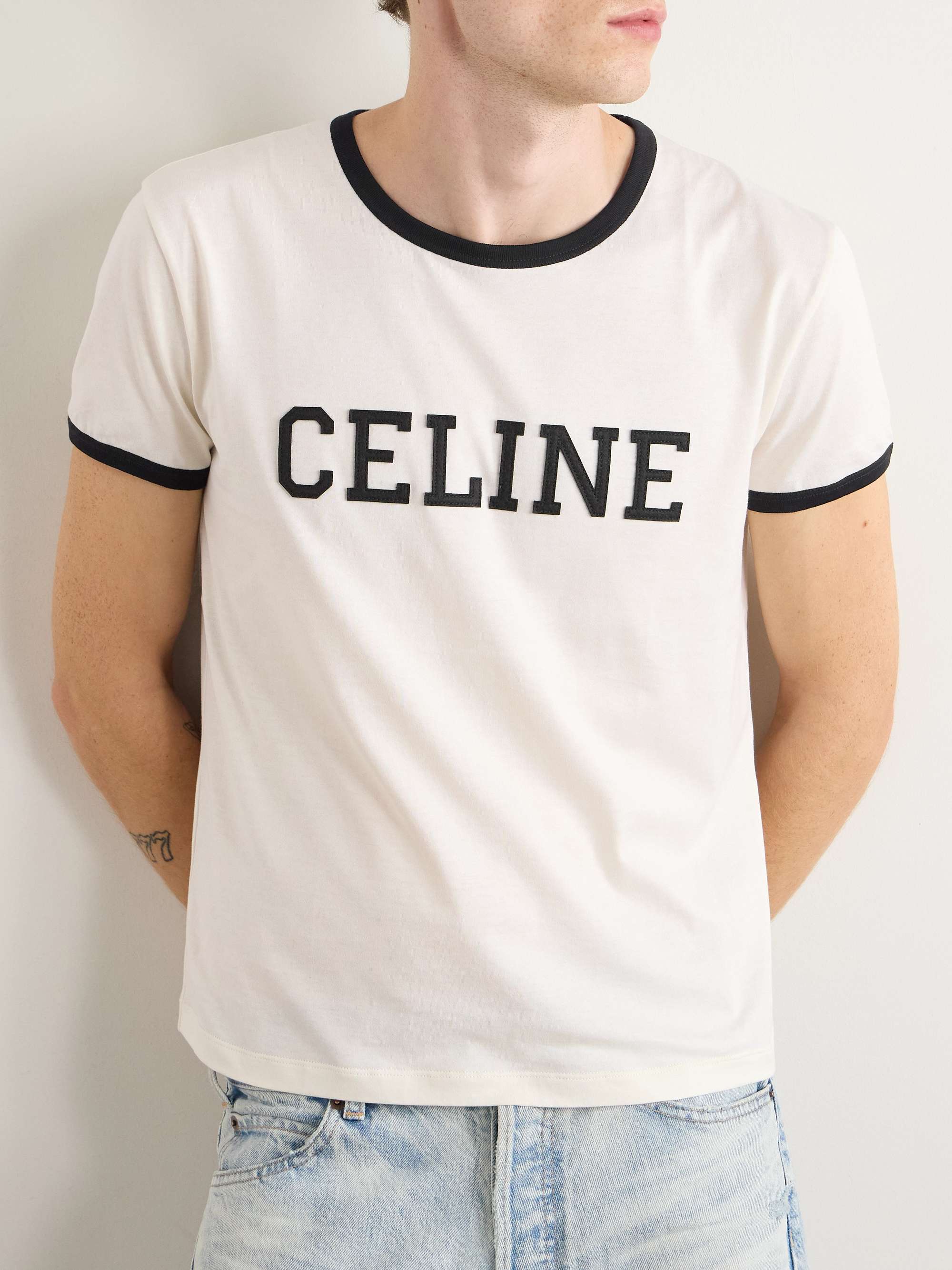 Cropped Logo-Appliquéd Cotton-Jersey T-Shirt view