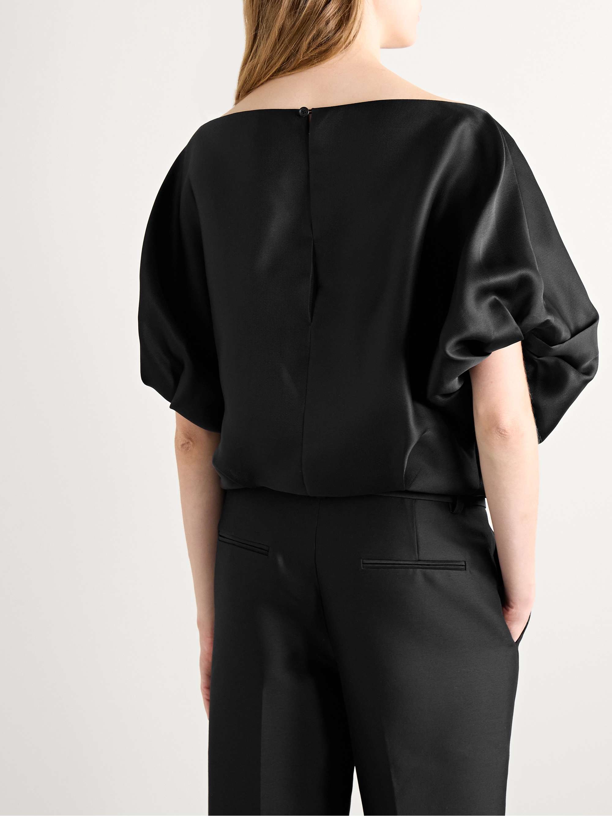 Niles cropped silk-faille top view