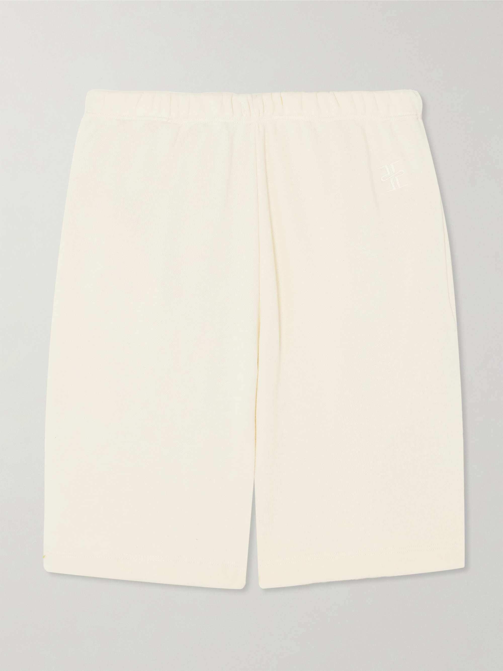 Boyfriend embroidered cotton and modal-blend terry shorts view