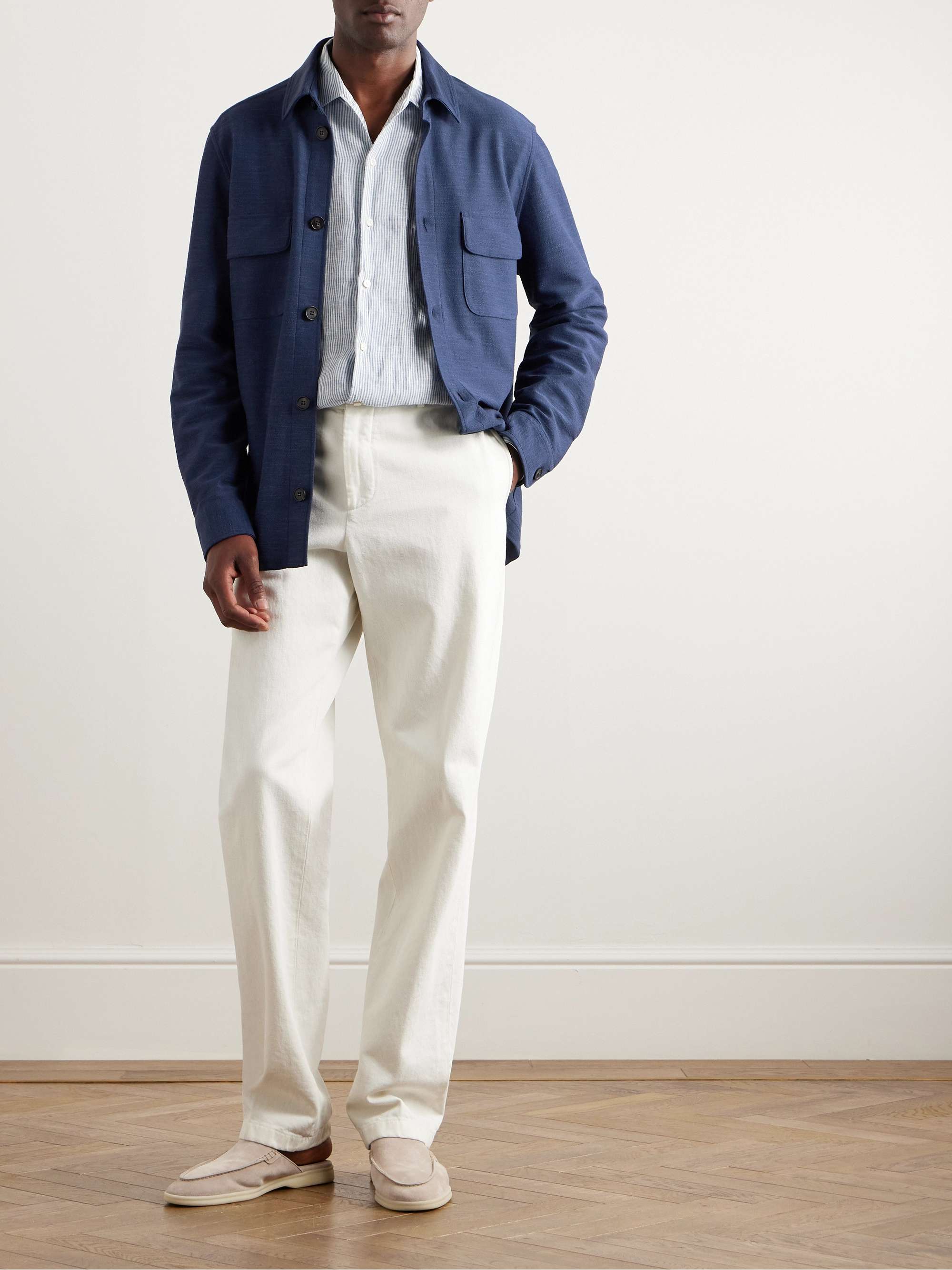 Silk, Cotton and Linen-Blend Overshirt view