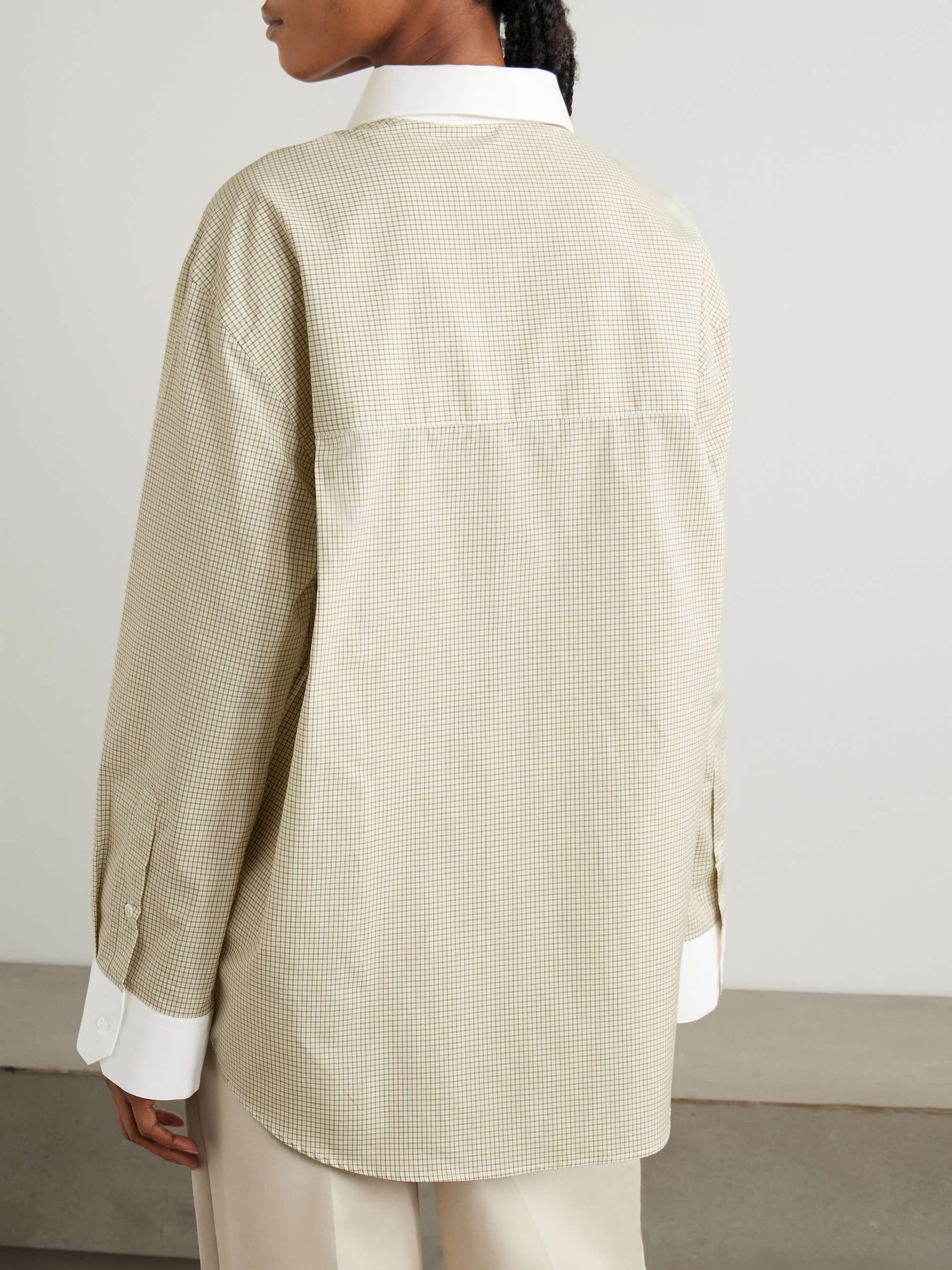 Checked cotton-poplin shirt view