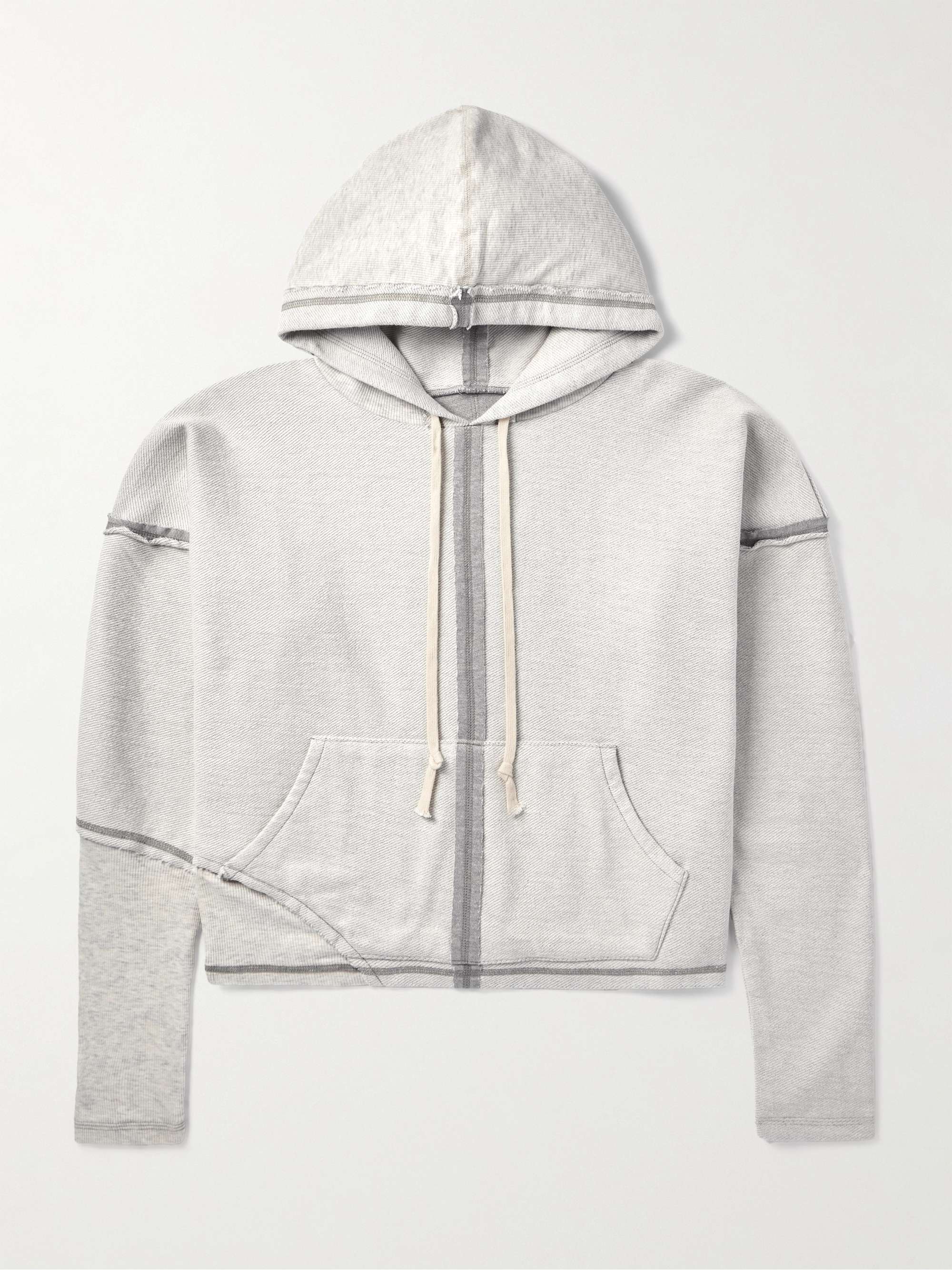 Frayed Cotton-Jersey Hoodie view