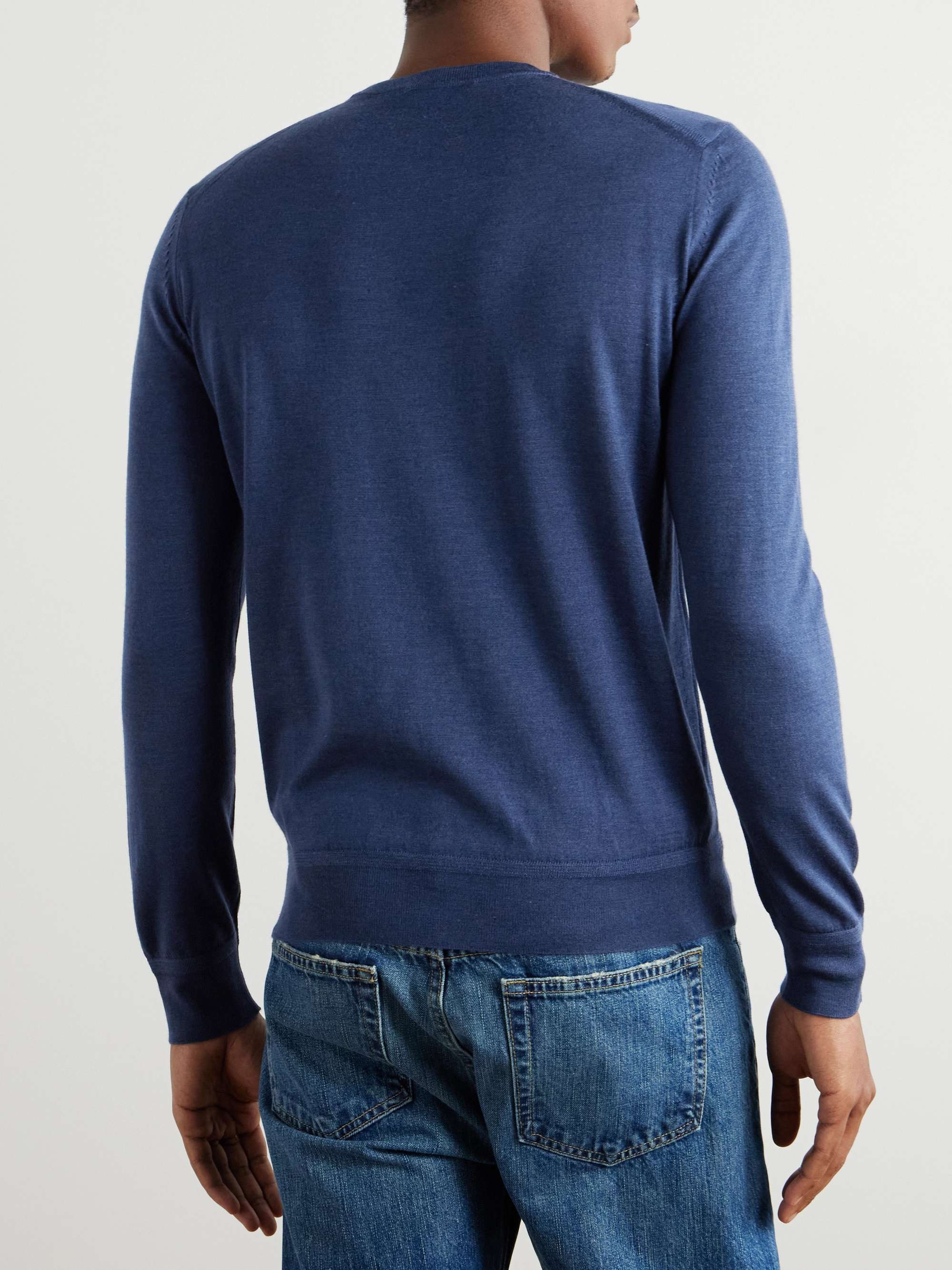 Slim-Fit Cashmere Silk-Blend Sweater view