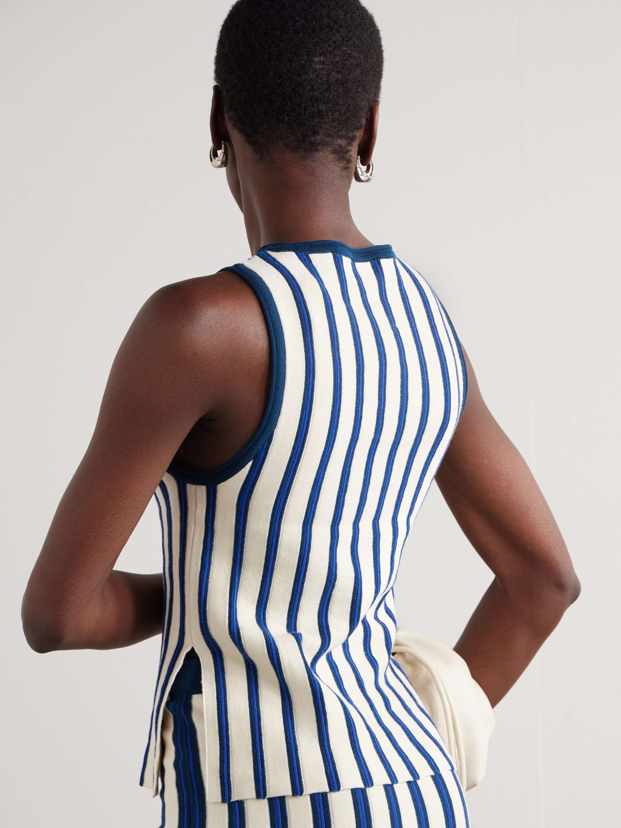 Manglar striped organic cotton top view