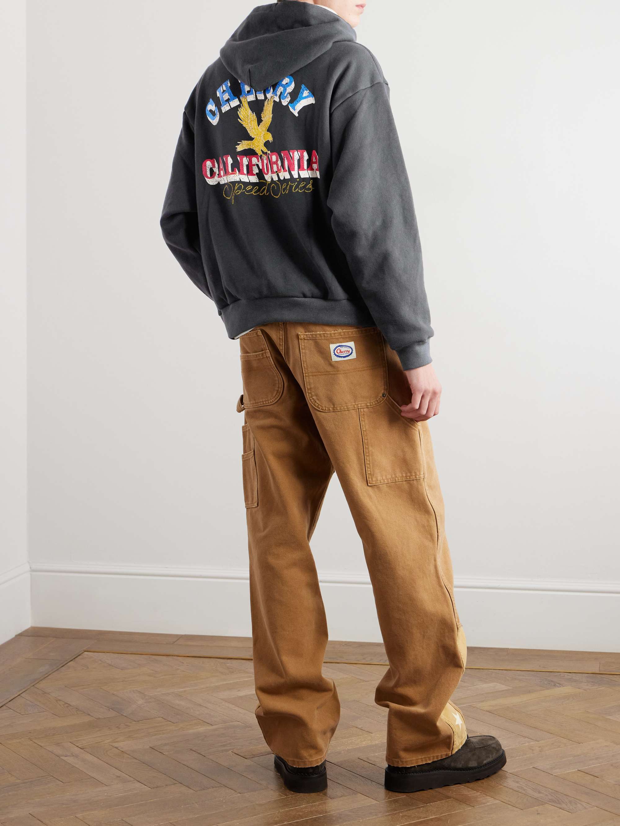 Speed Series Garment-Dyed Printed Cotton-Jersey Hoodie view
