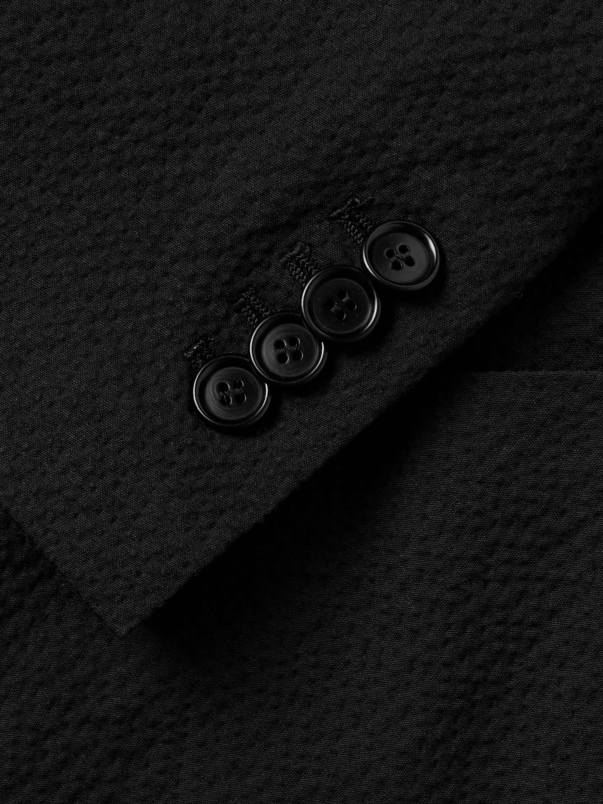 Vesuvio Slim-Fit Double-Breasted Cotton-Blend Seersucker Suit Jacket view