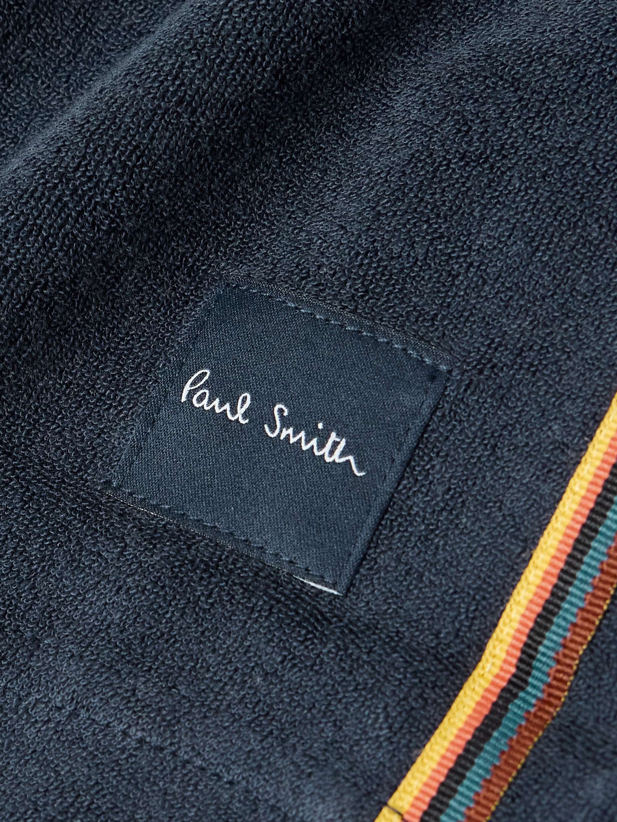 Camp-Collar Logo-Appliquéd Cotton-Blend Terry Shirt view