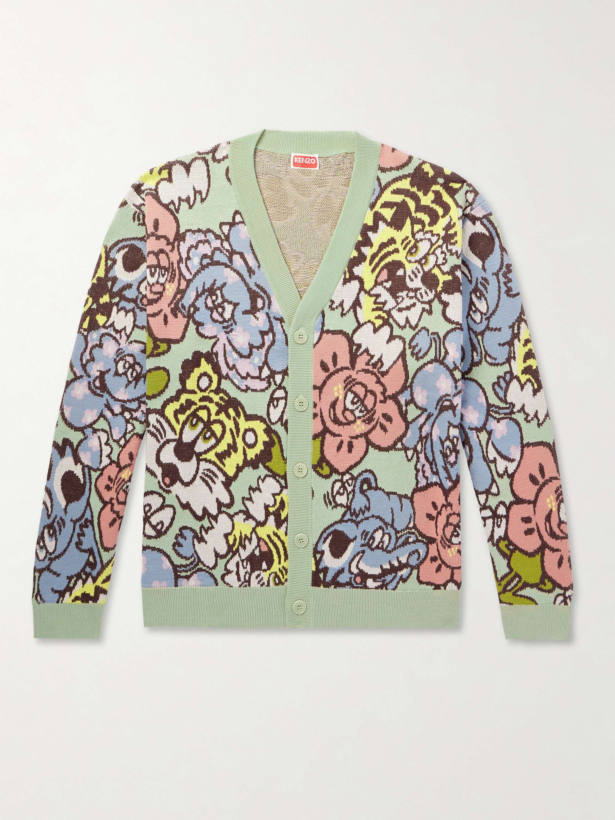 + Verdy Jacquard-Knit Cotton-Blend Cardigan view