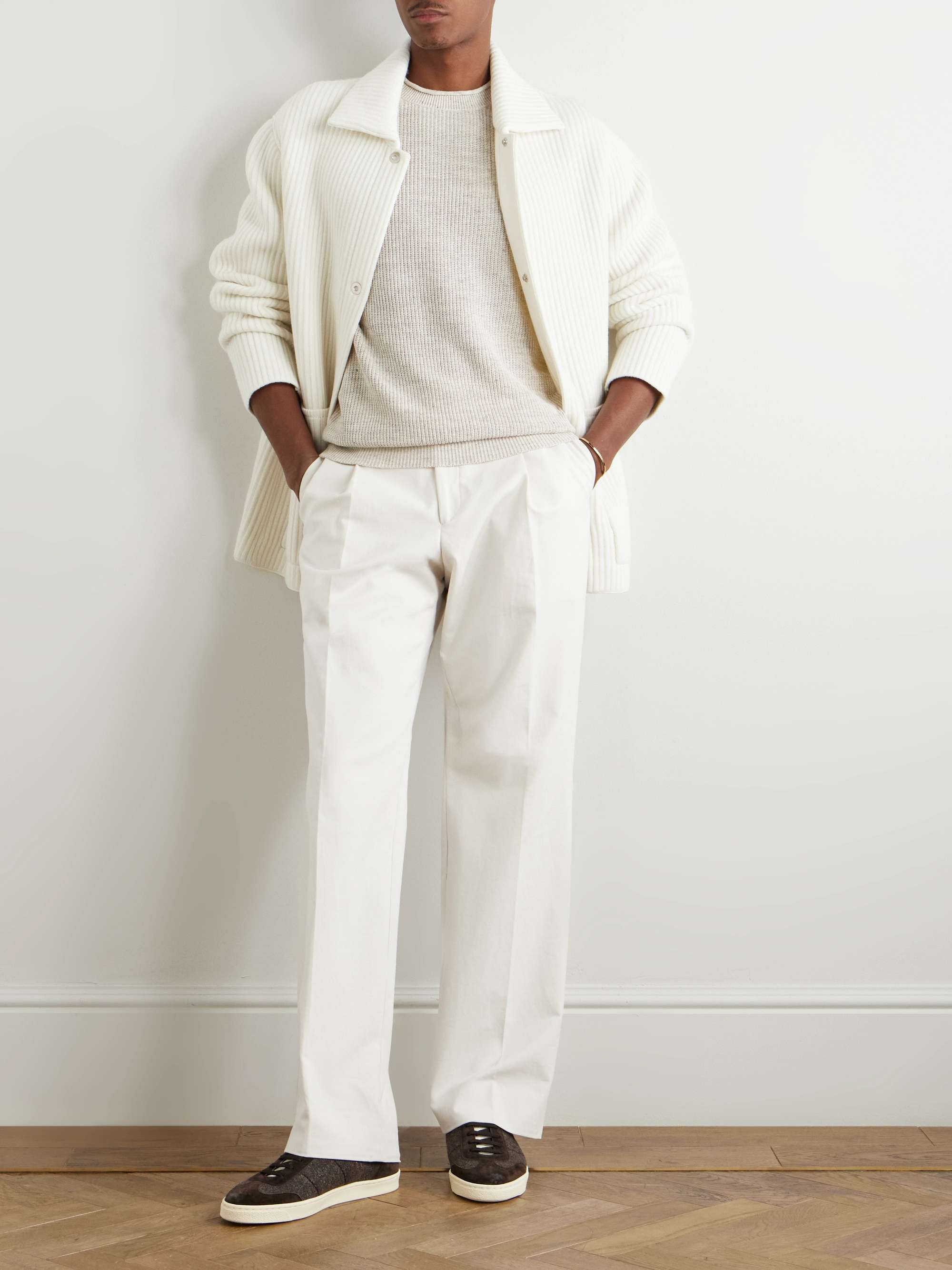 Ribbed Linen and Cotton-Blend T-Shirt view