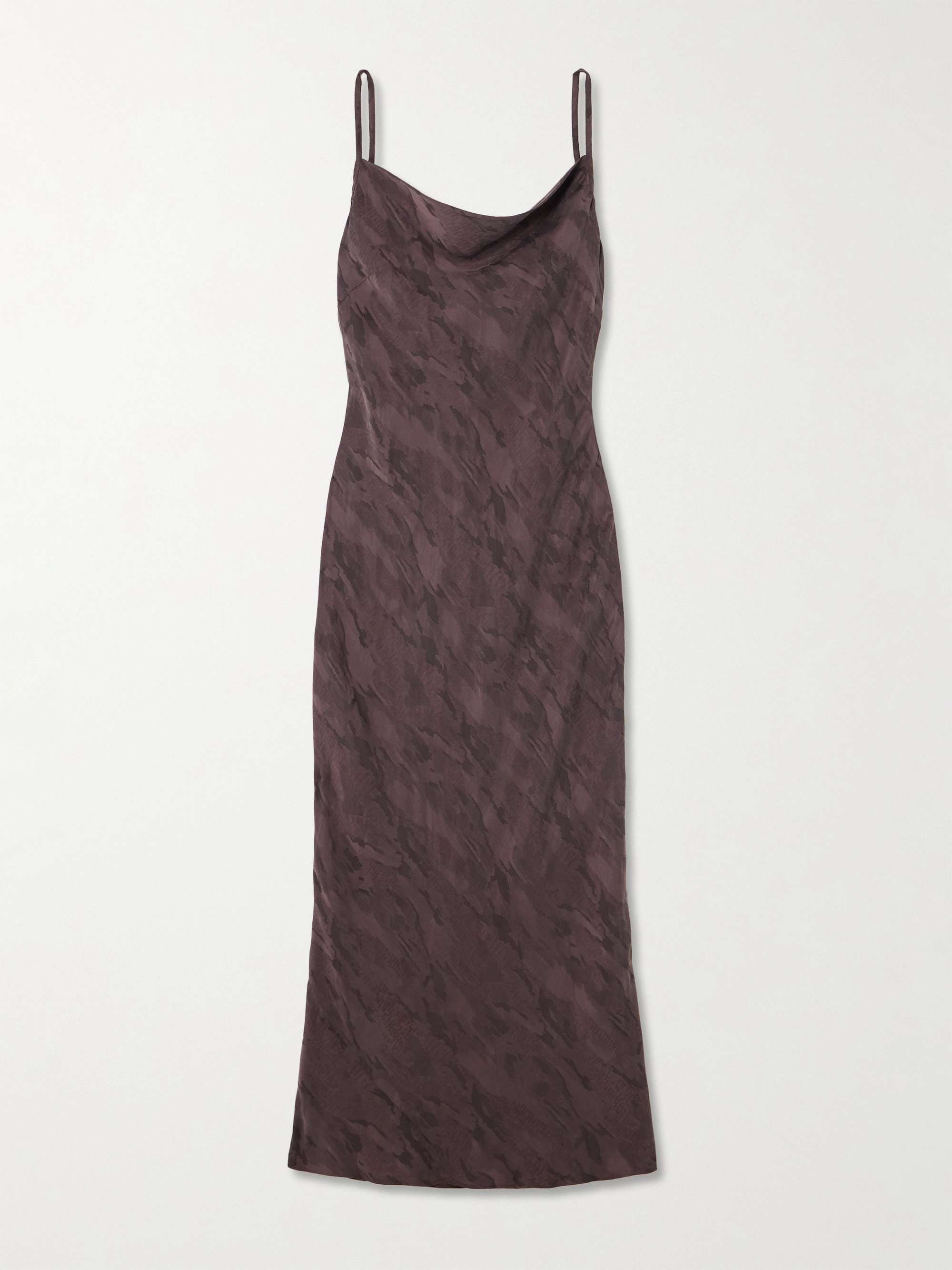 Printed satin midi dress view