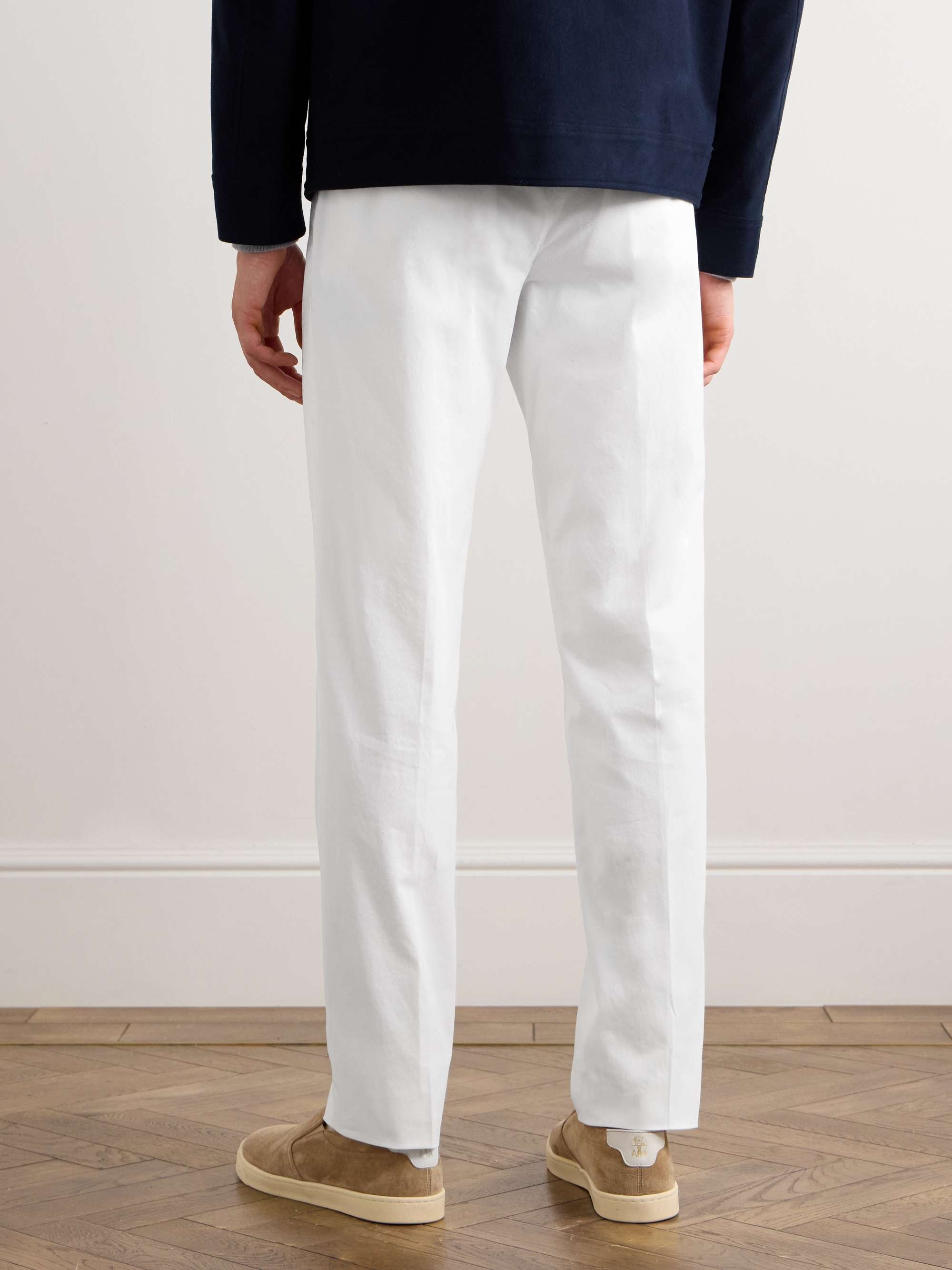 Straight-Leg Garment-Dyed Stretch-Cotton Twill Chinos view