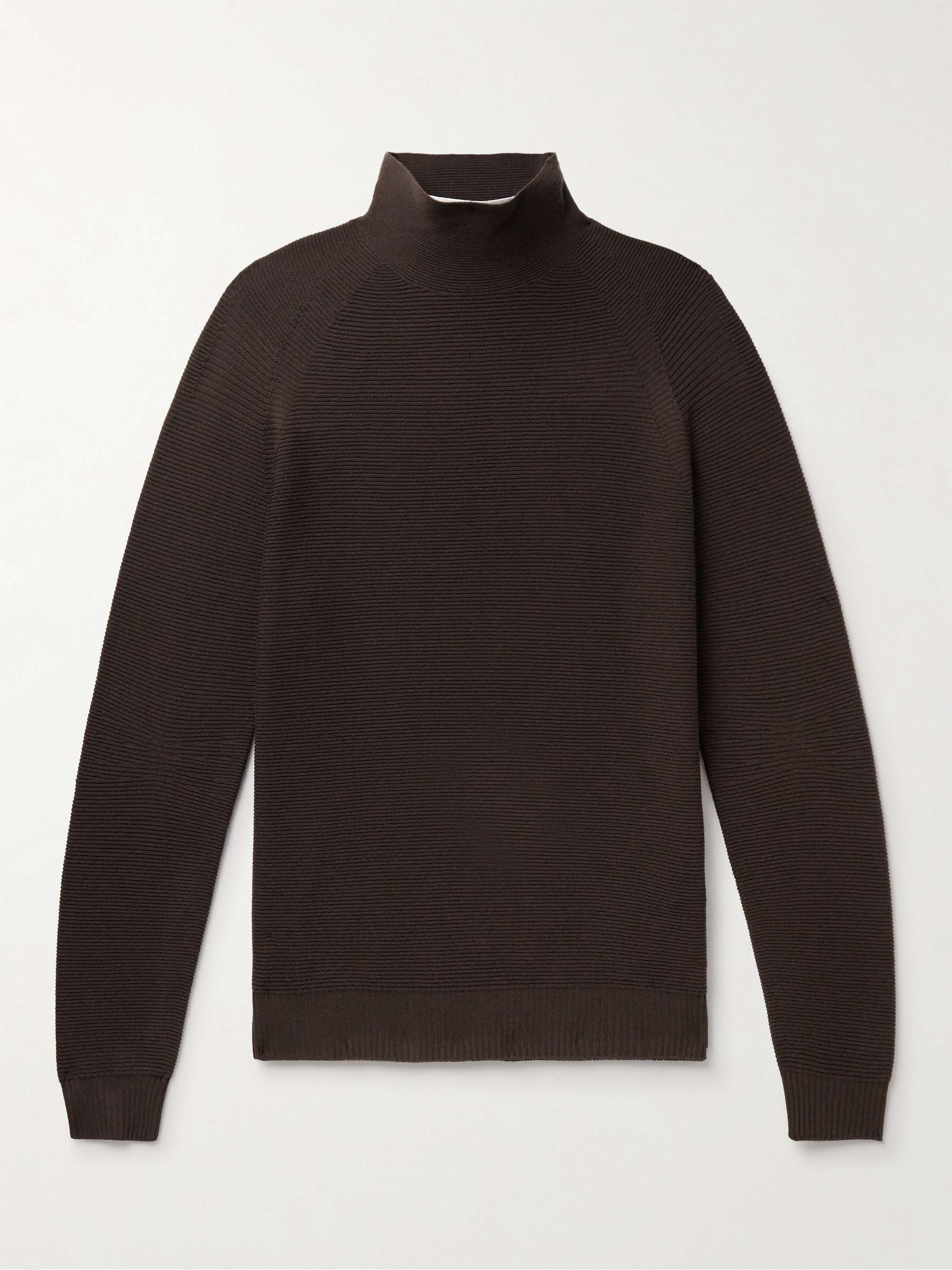 Slim-Fit Virgin Wool-Blend Rollneck Ski Base Layer view