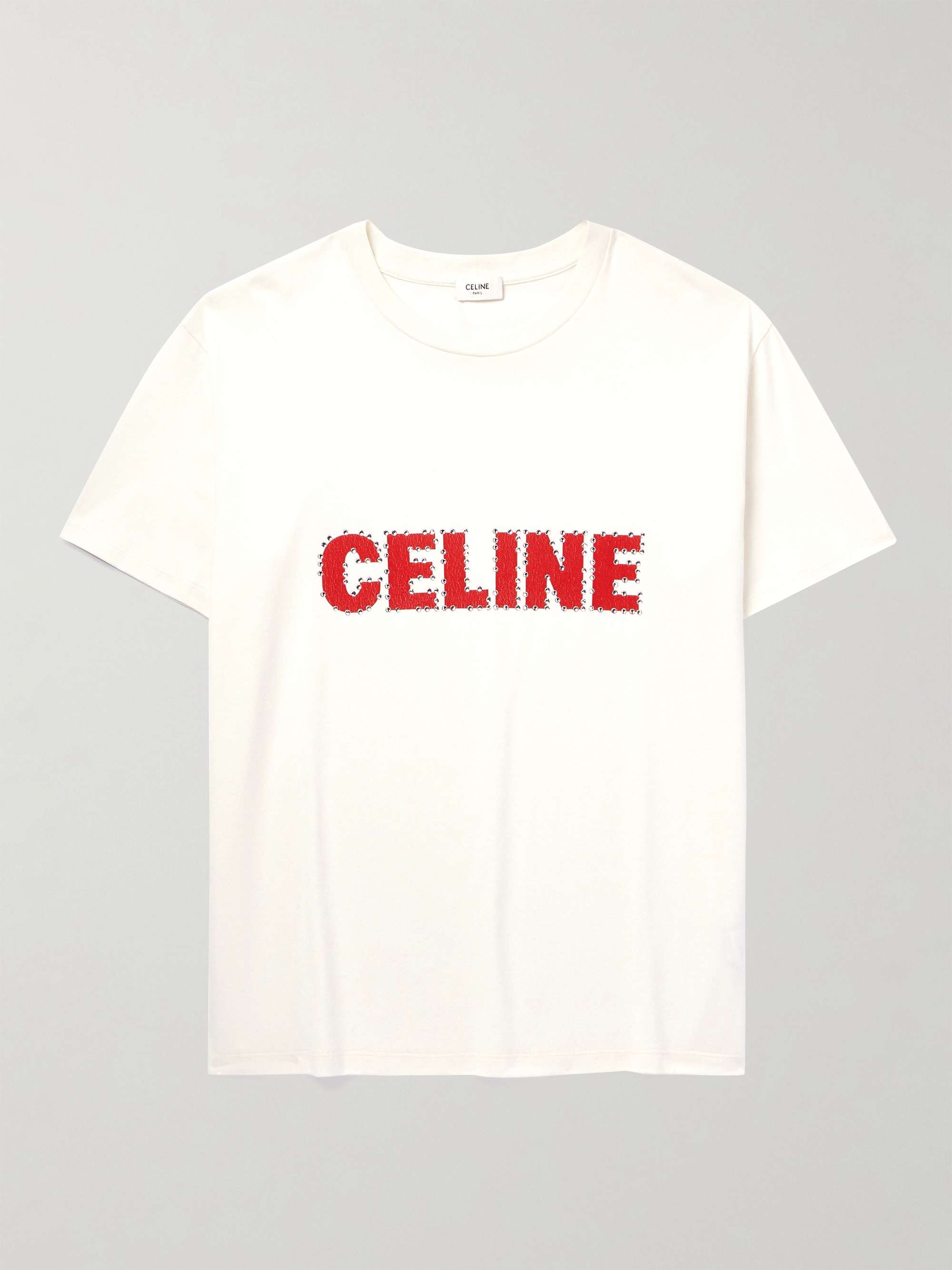 Crystal-Embellished Logo-Print Cotton-Jersey T-Shirt view
