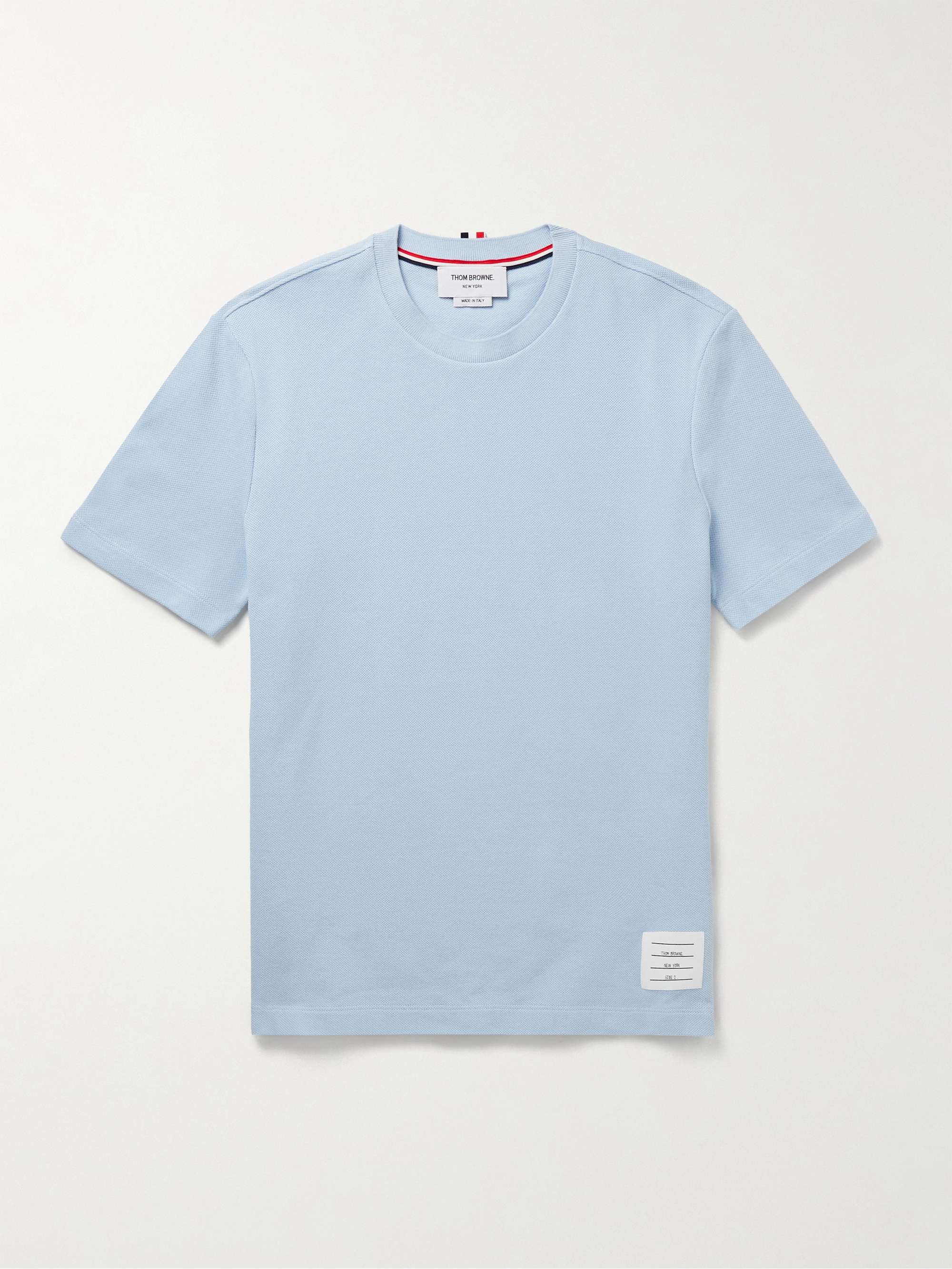 Logo-Appliquéd Striped Cotton-Piqué T-Shirt view