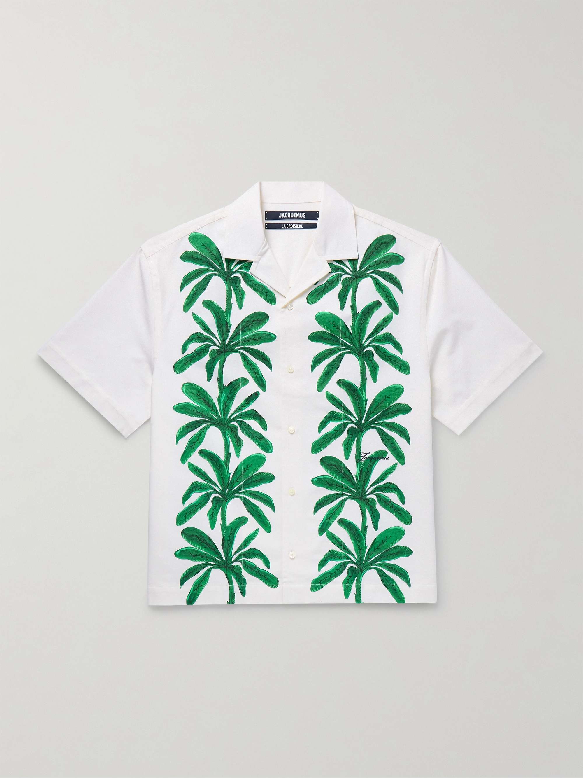Jean Camp-Collar Logo-Embroidered Printed Cotton-Canvas Shirt view