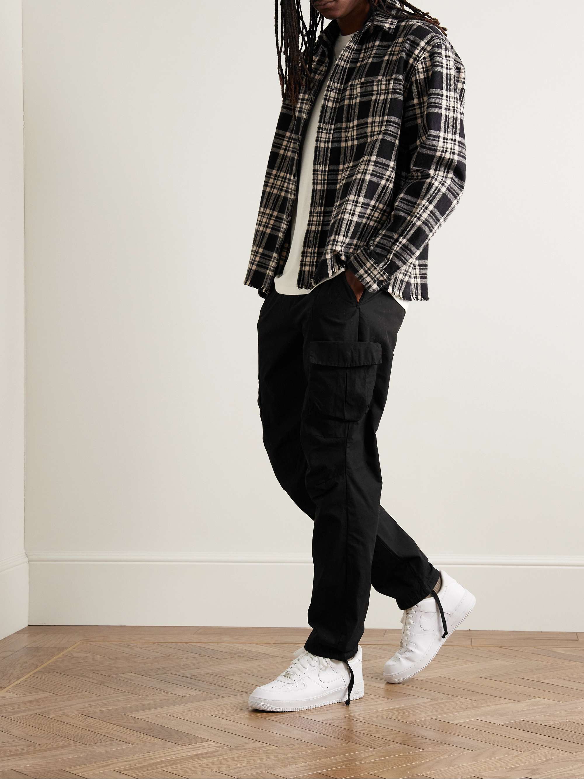 Straight-Leg Sateen Drawstring Cargo Trousers view