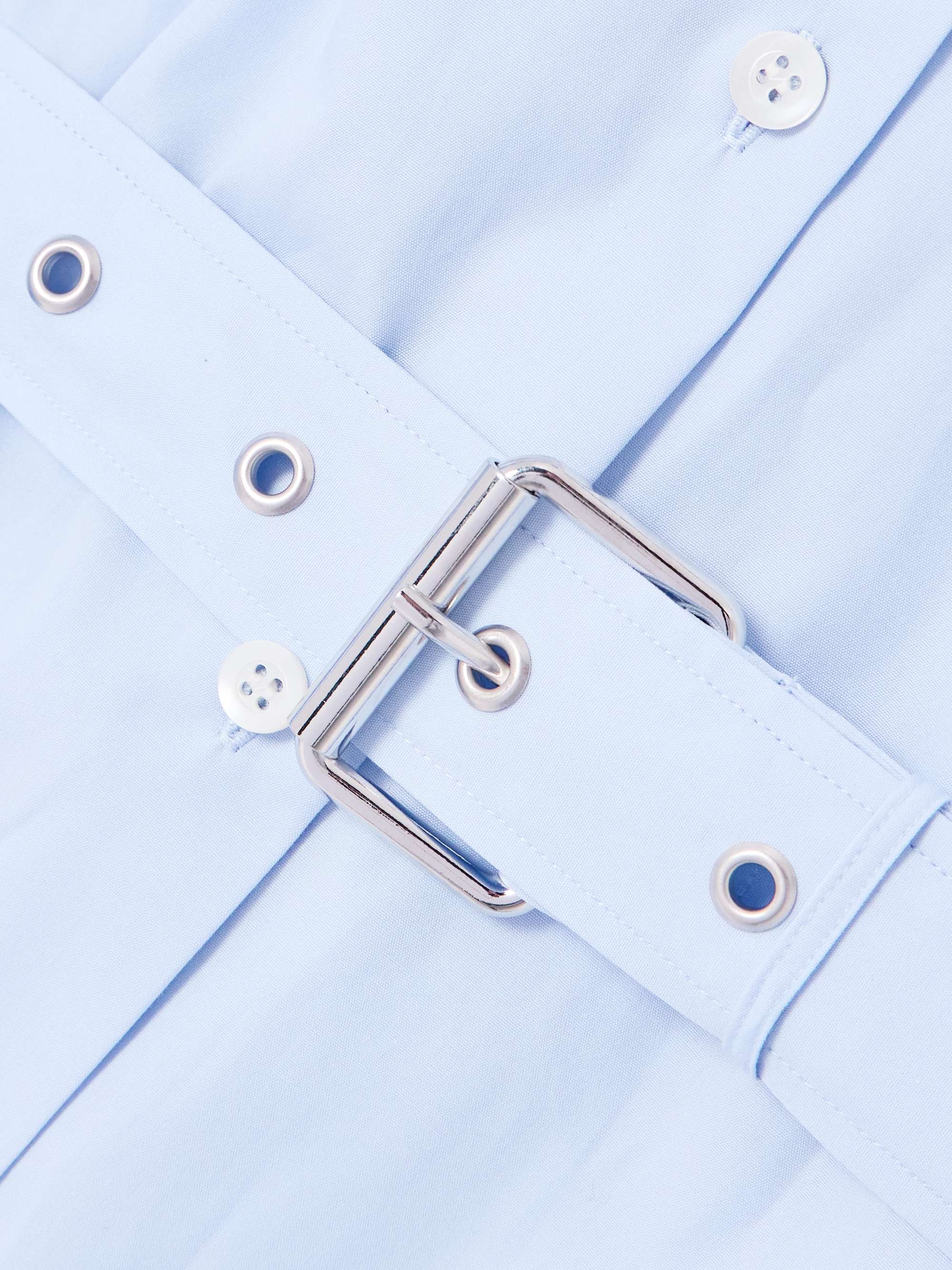 Belted cotton-poplin shirt dress view