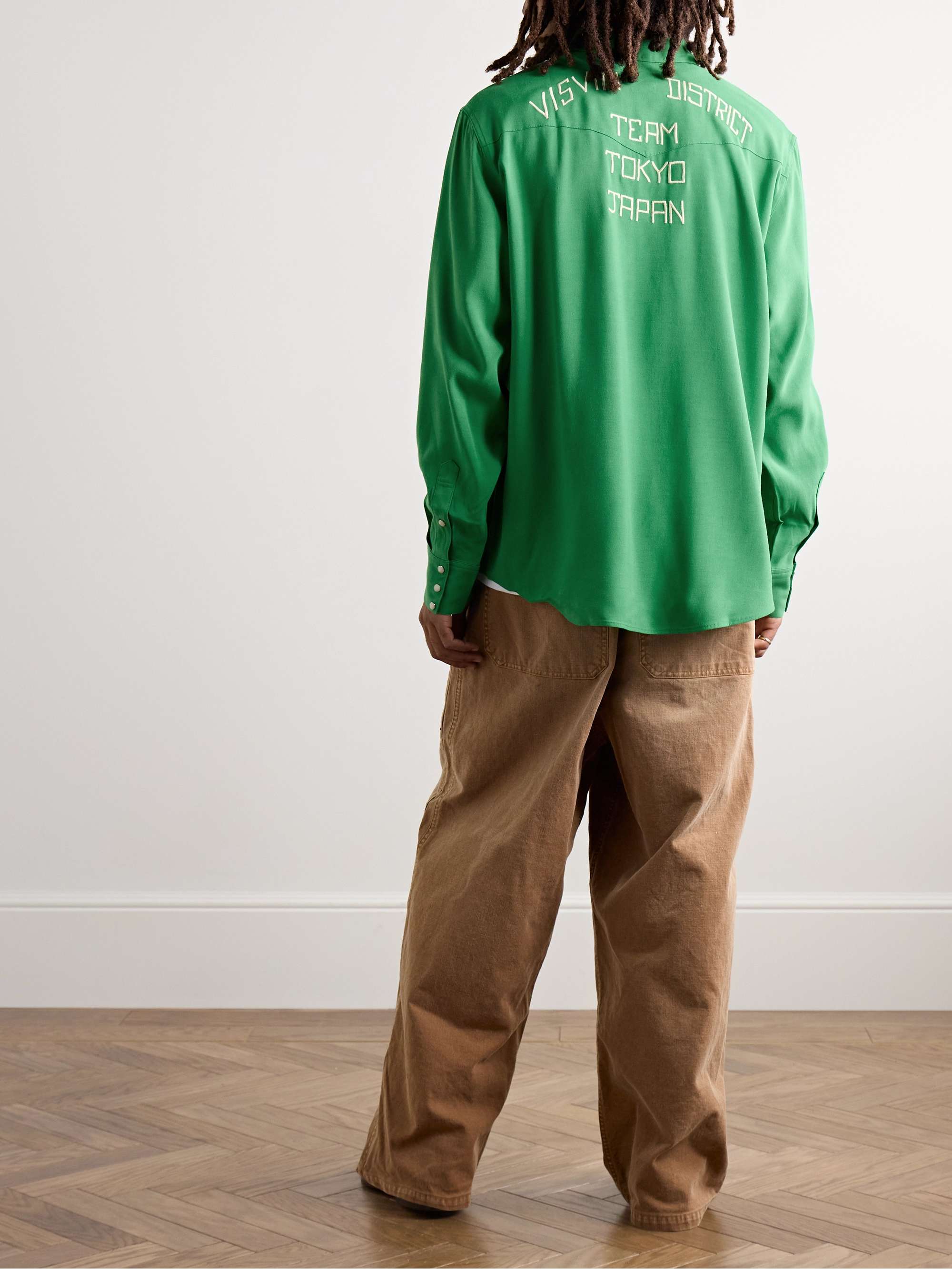 Logo-Embroidered Woven Western Shirt view
