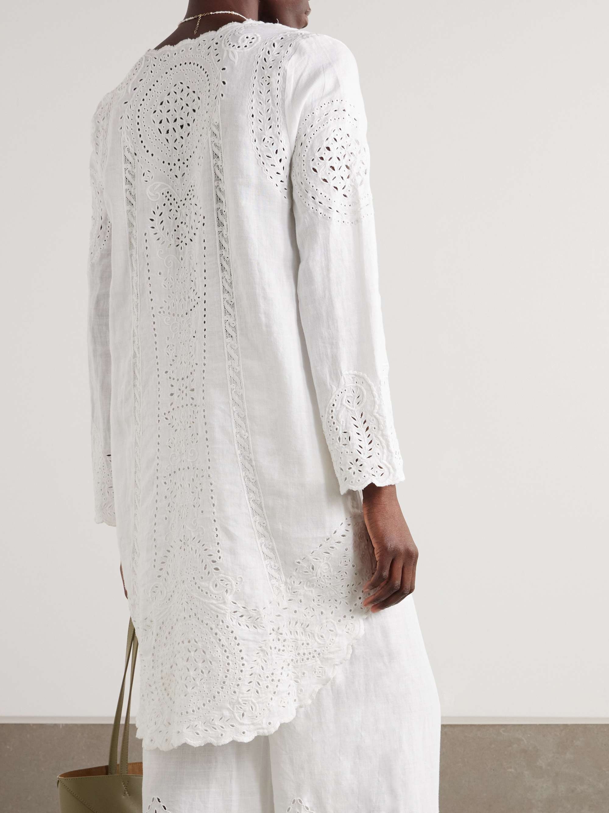 Belvoir broderie anglaise linen top view