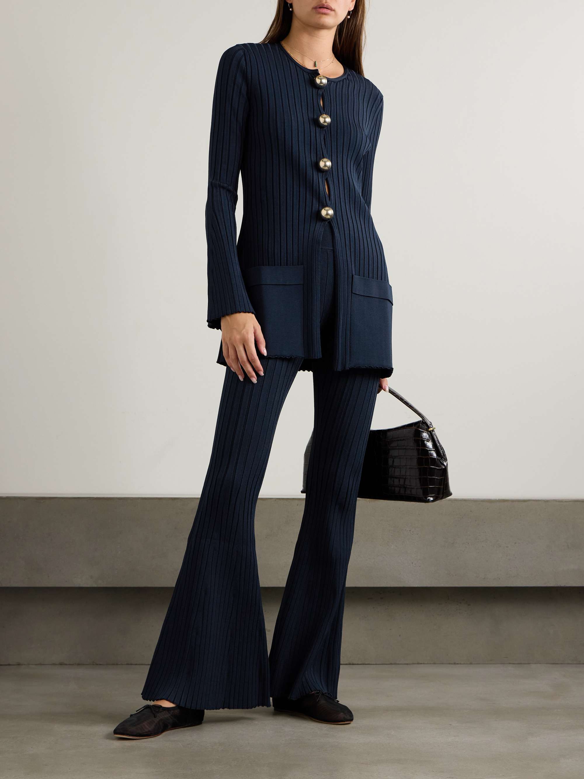 Ribbed-knit cardigan view