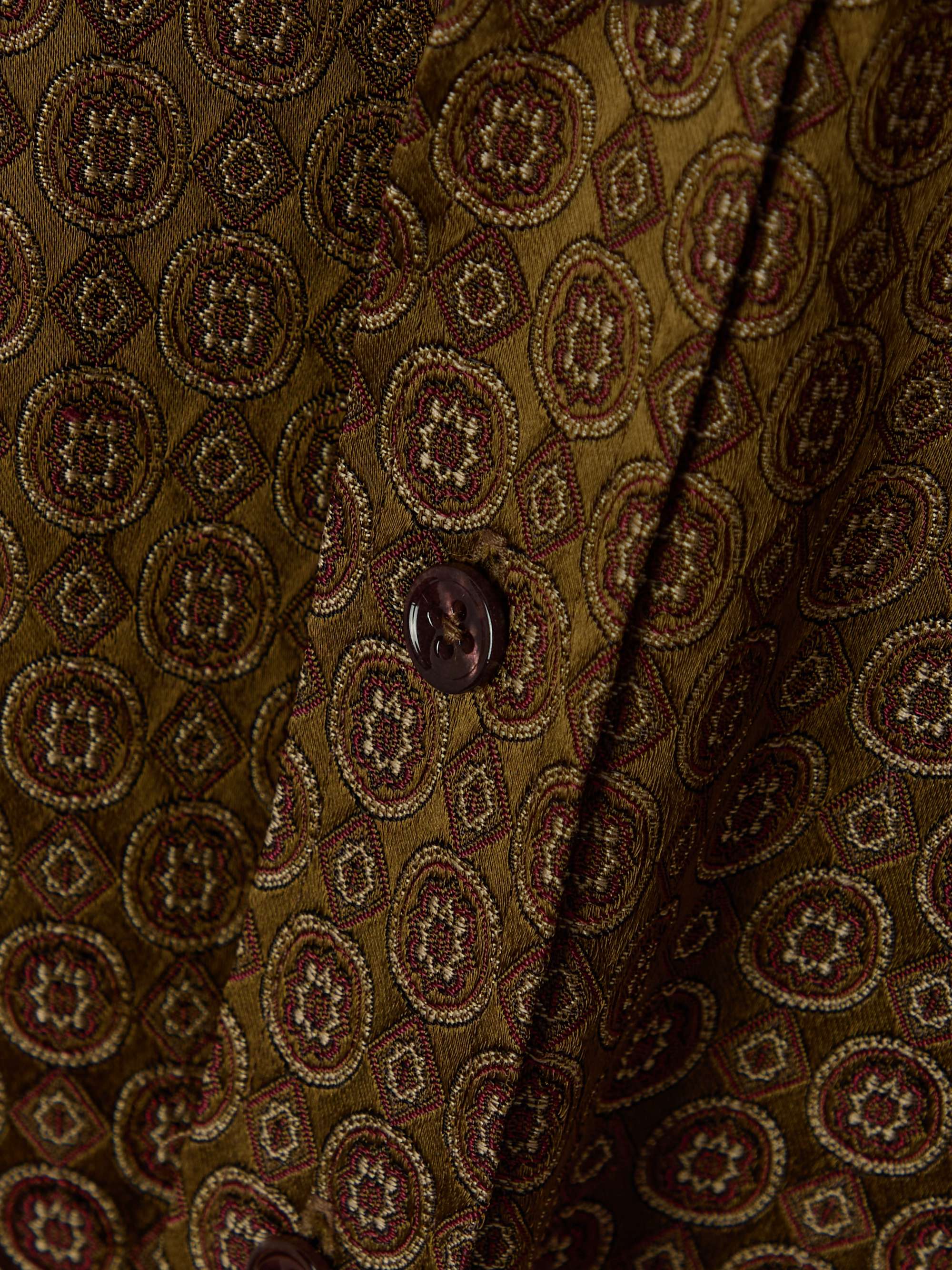 Belted printed silk shirt dress view