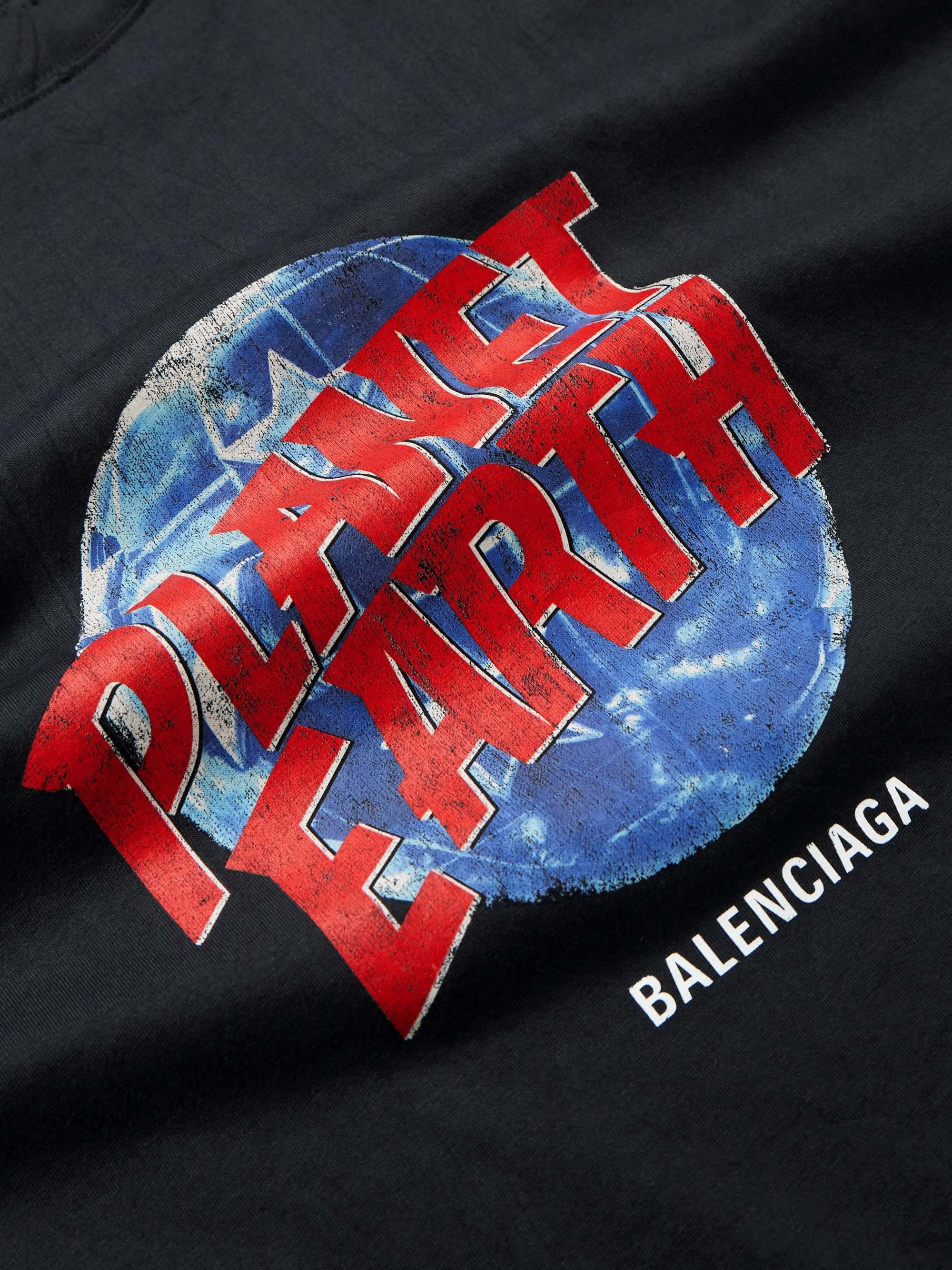 Distressed Printed Cotton-Jersey T-Shirt view