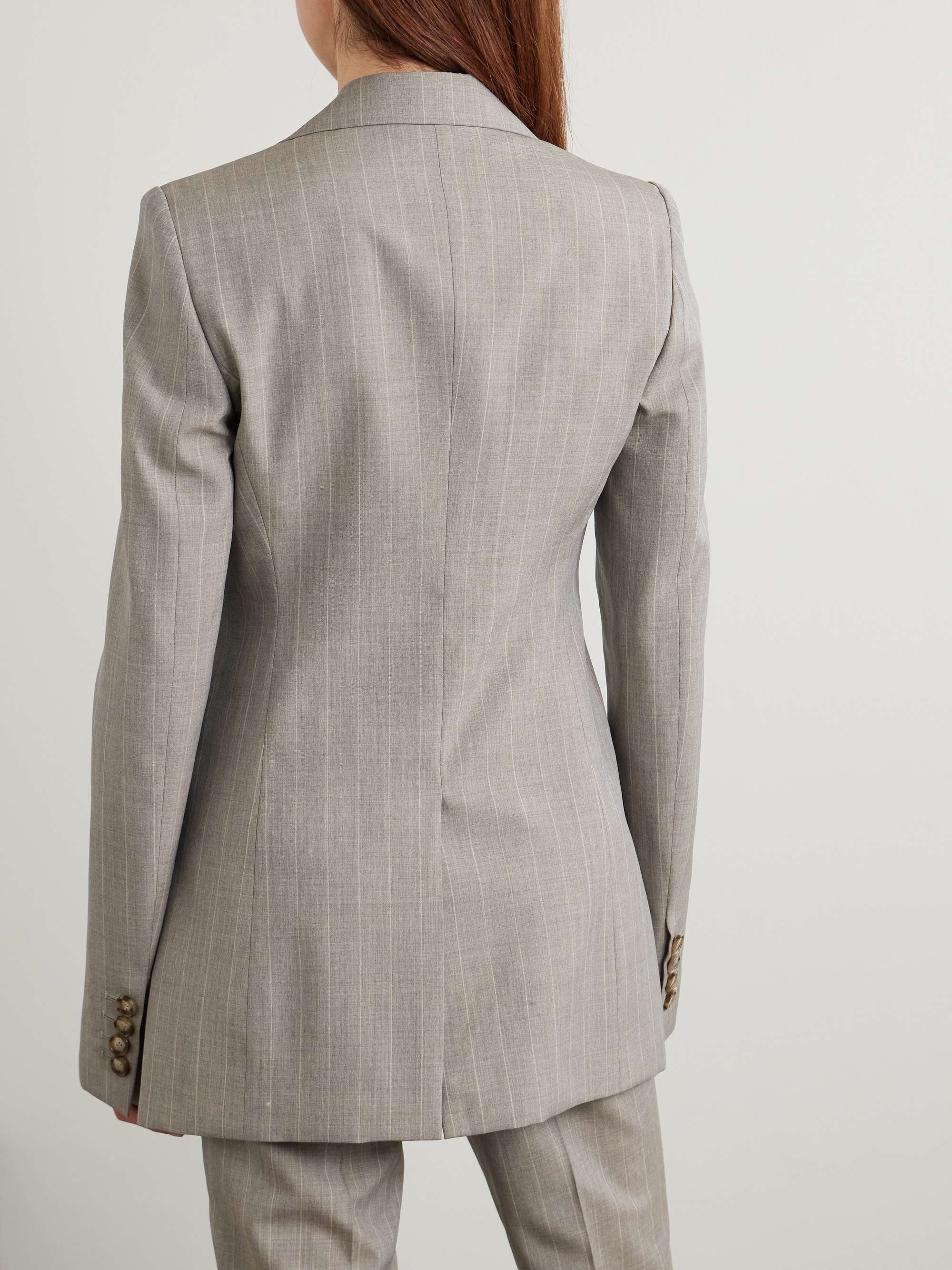 Pinstriped wool blazer view
