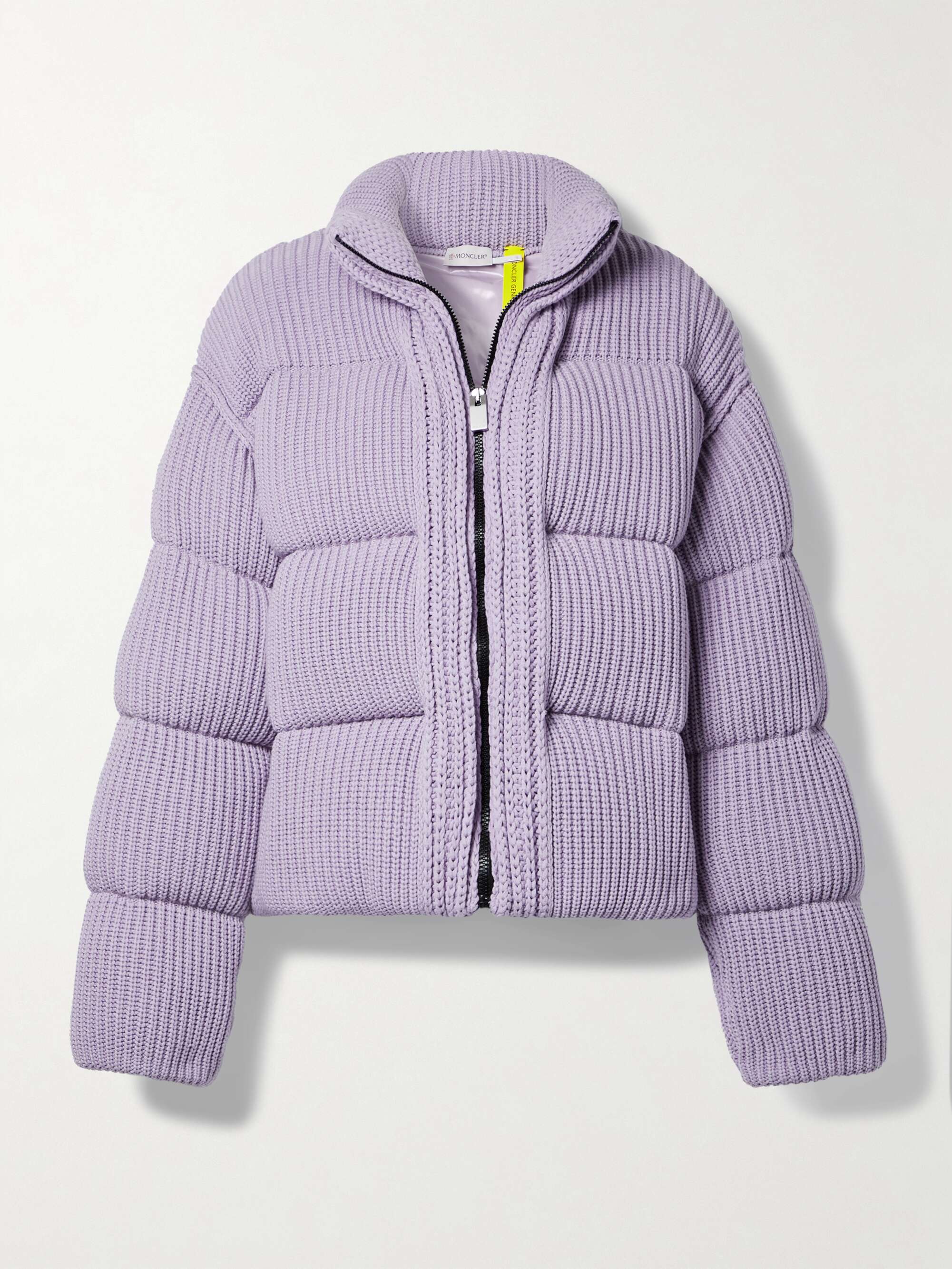 Quilted ribbed-knit down jacket view