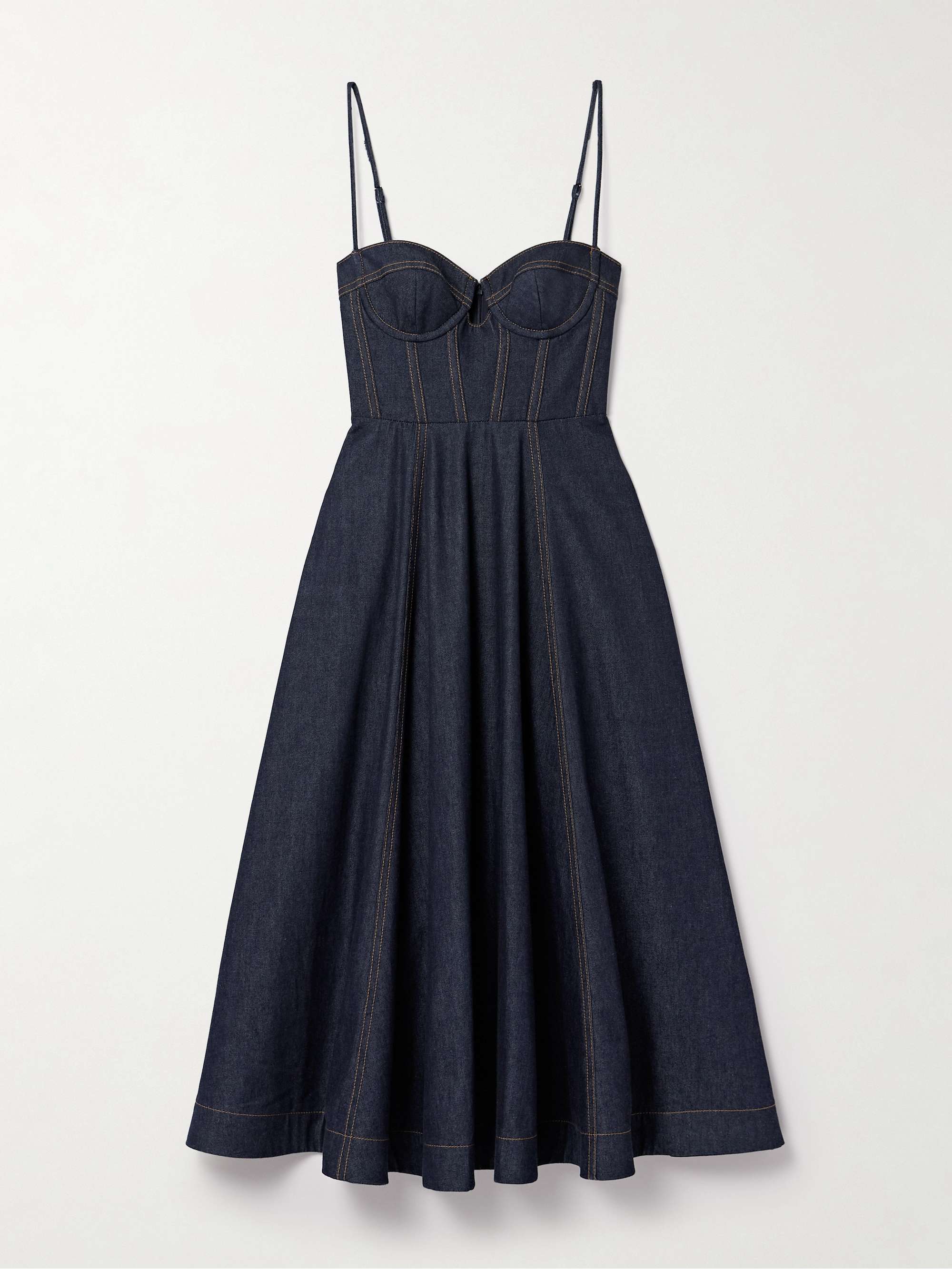 Crush denim midi dress view