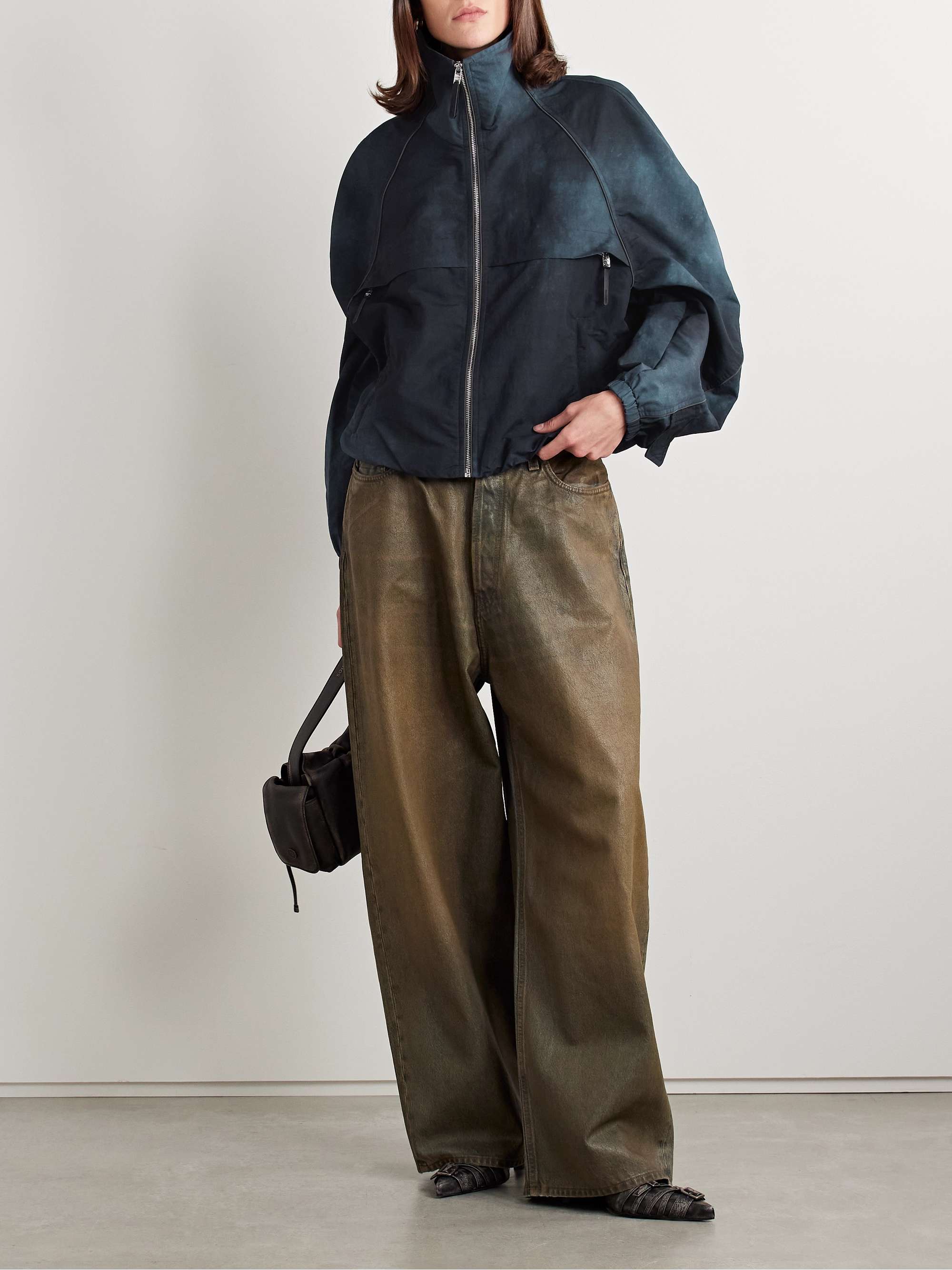 Paneled shell coat view