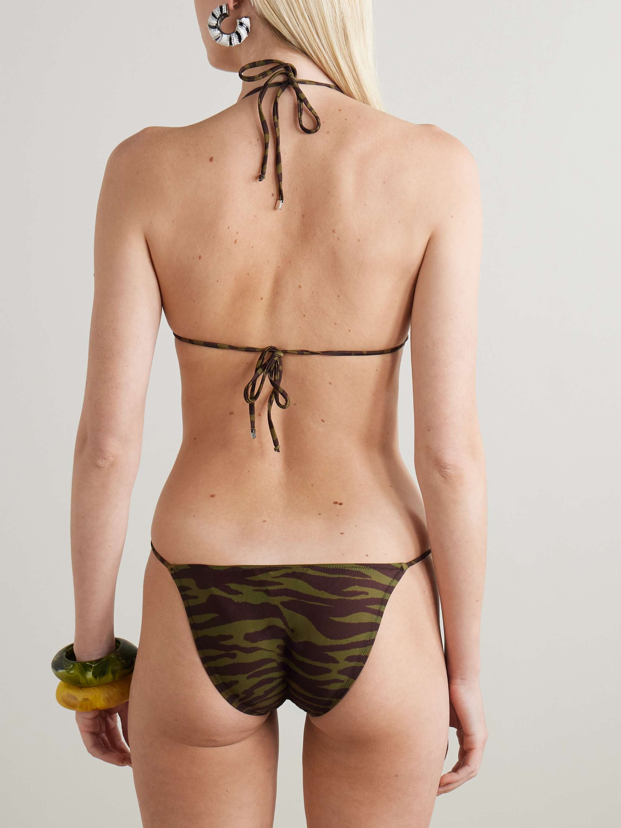 Zebra-print halterneck swimsuit view