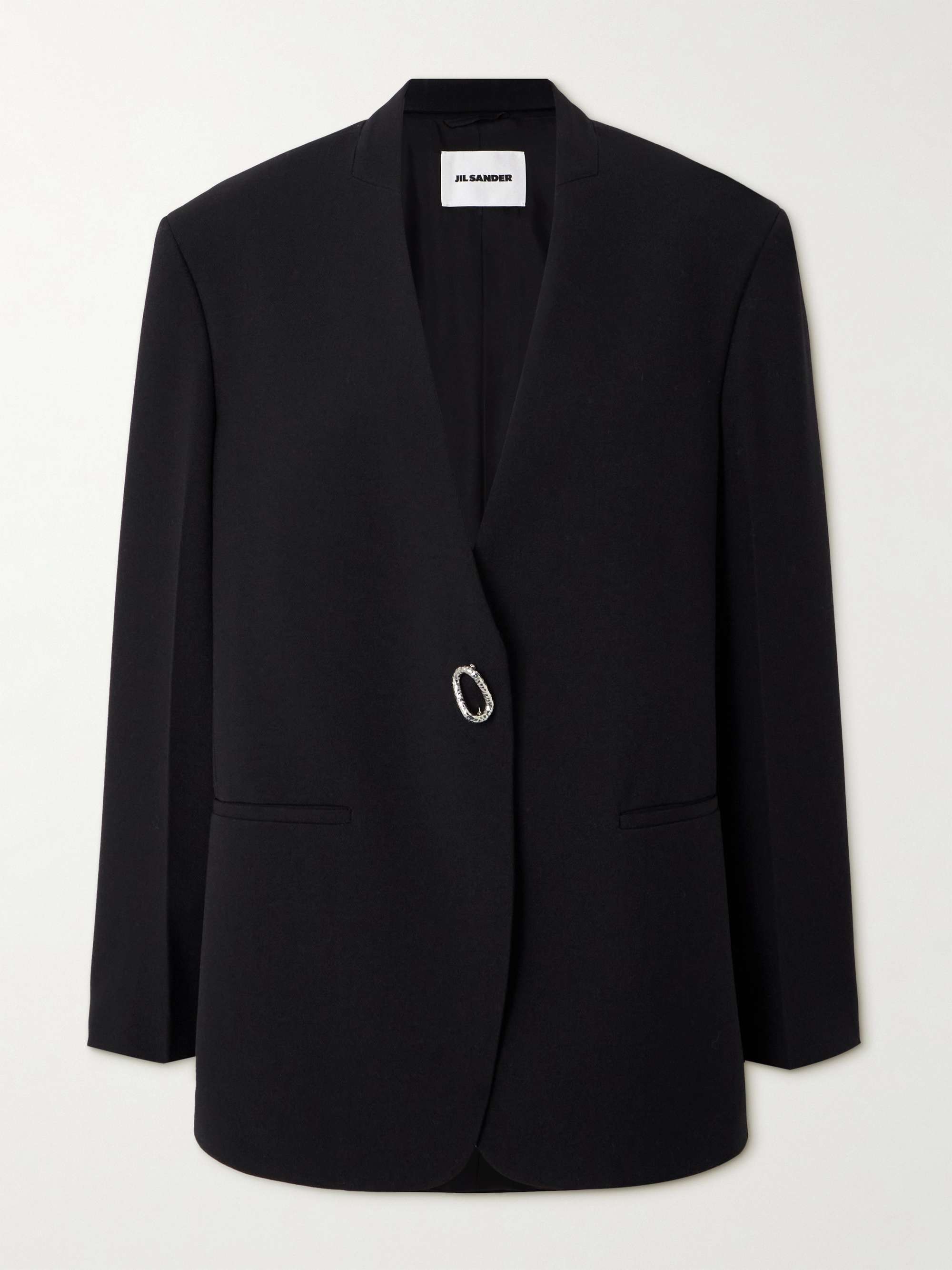 Oversized embellished wool-twill blazer view