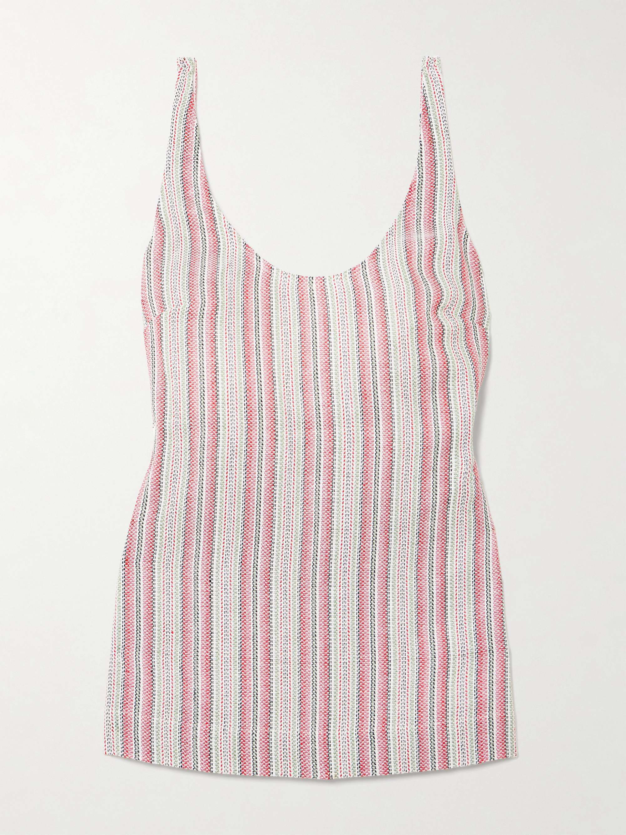 Var open-back striped linen and cotton-blend tank view