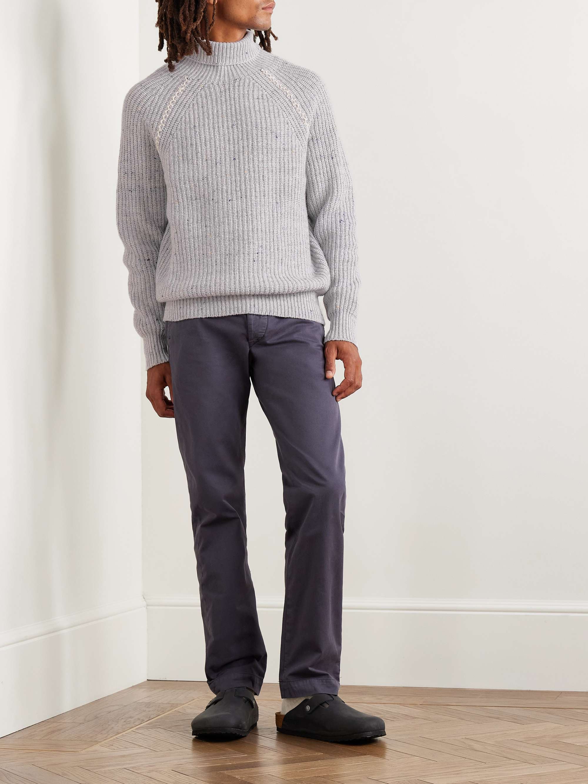 Boatbuilder Ribbed Merino Wool and Cashmere-Blend Rollneck Sweater view