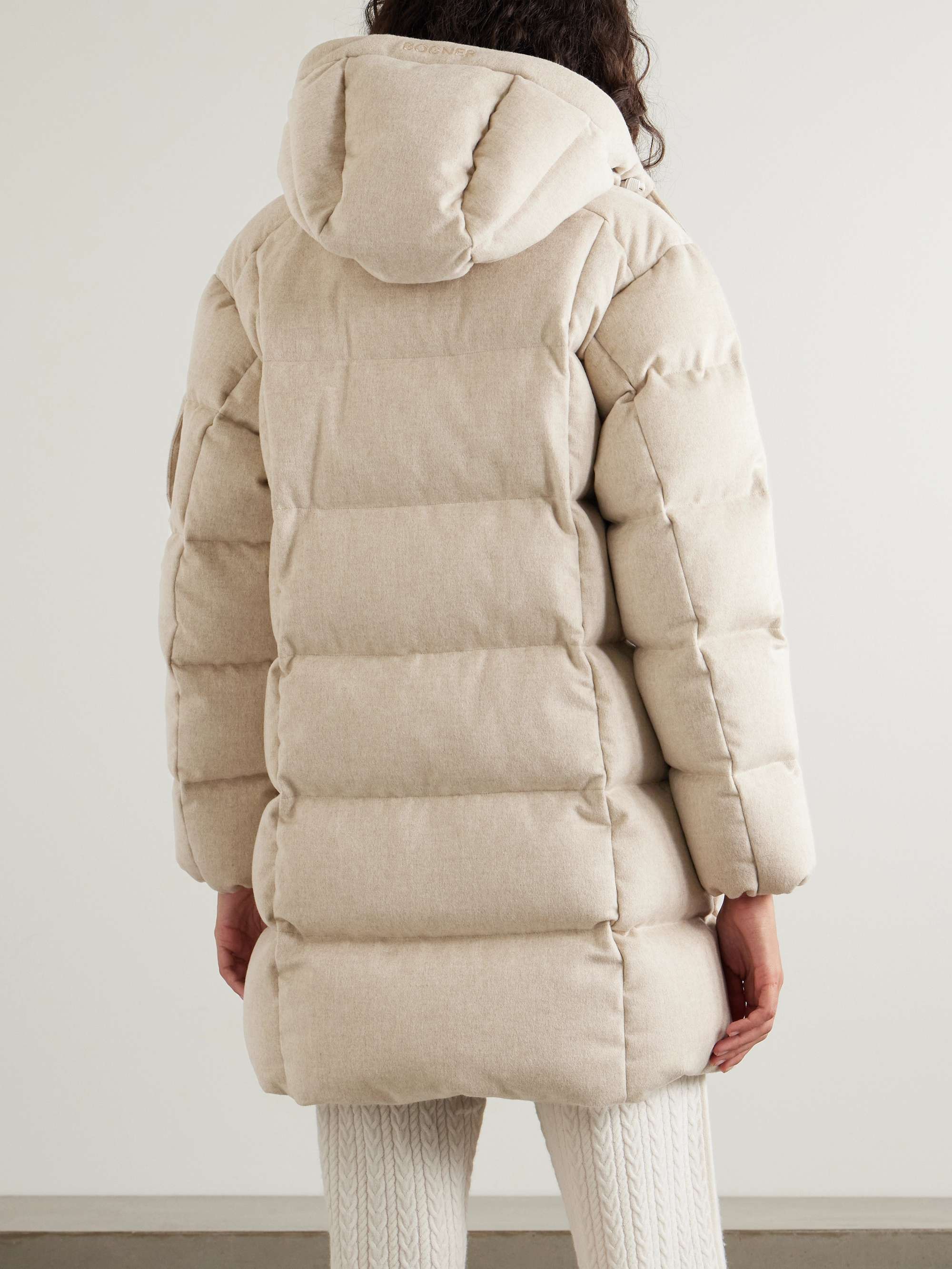 Fanja hooded quilted cashmere down coat view