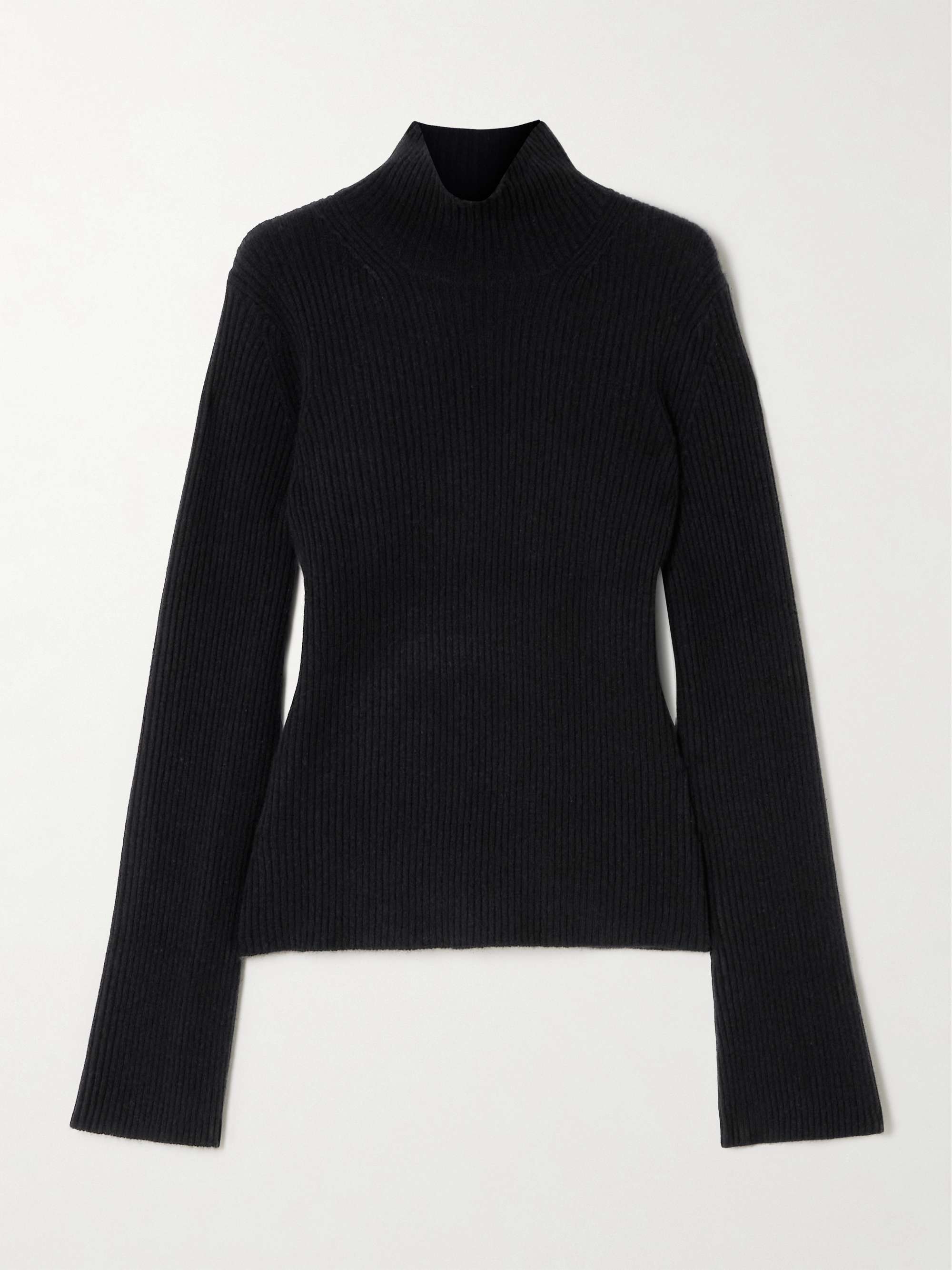 Ribbed recycled-cashmere turtleneck sweater view