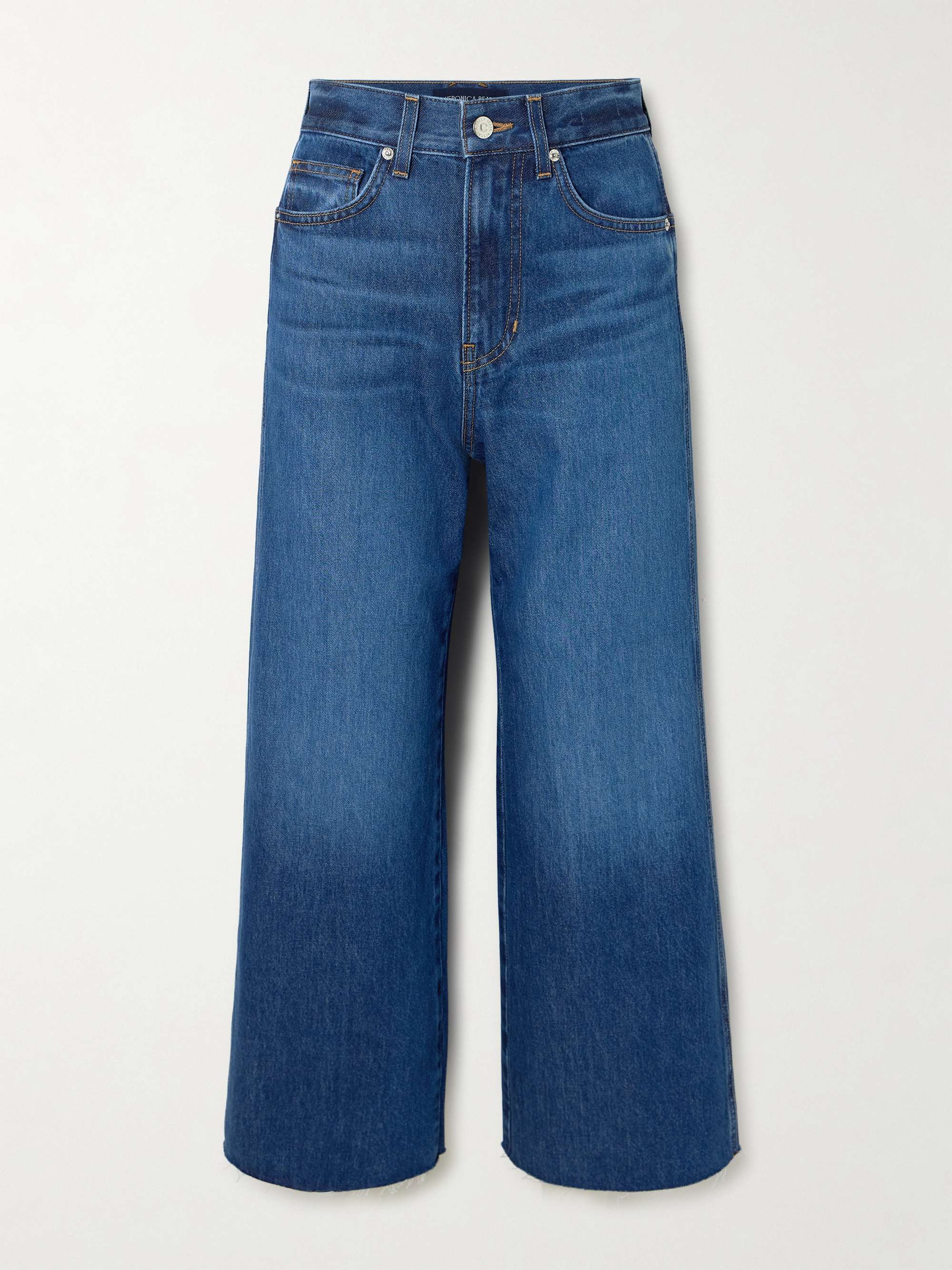 Taylor frayed high-rise wide-leg jeans view