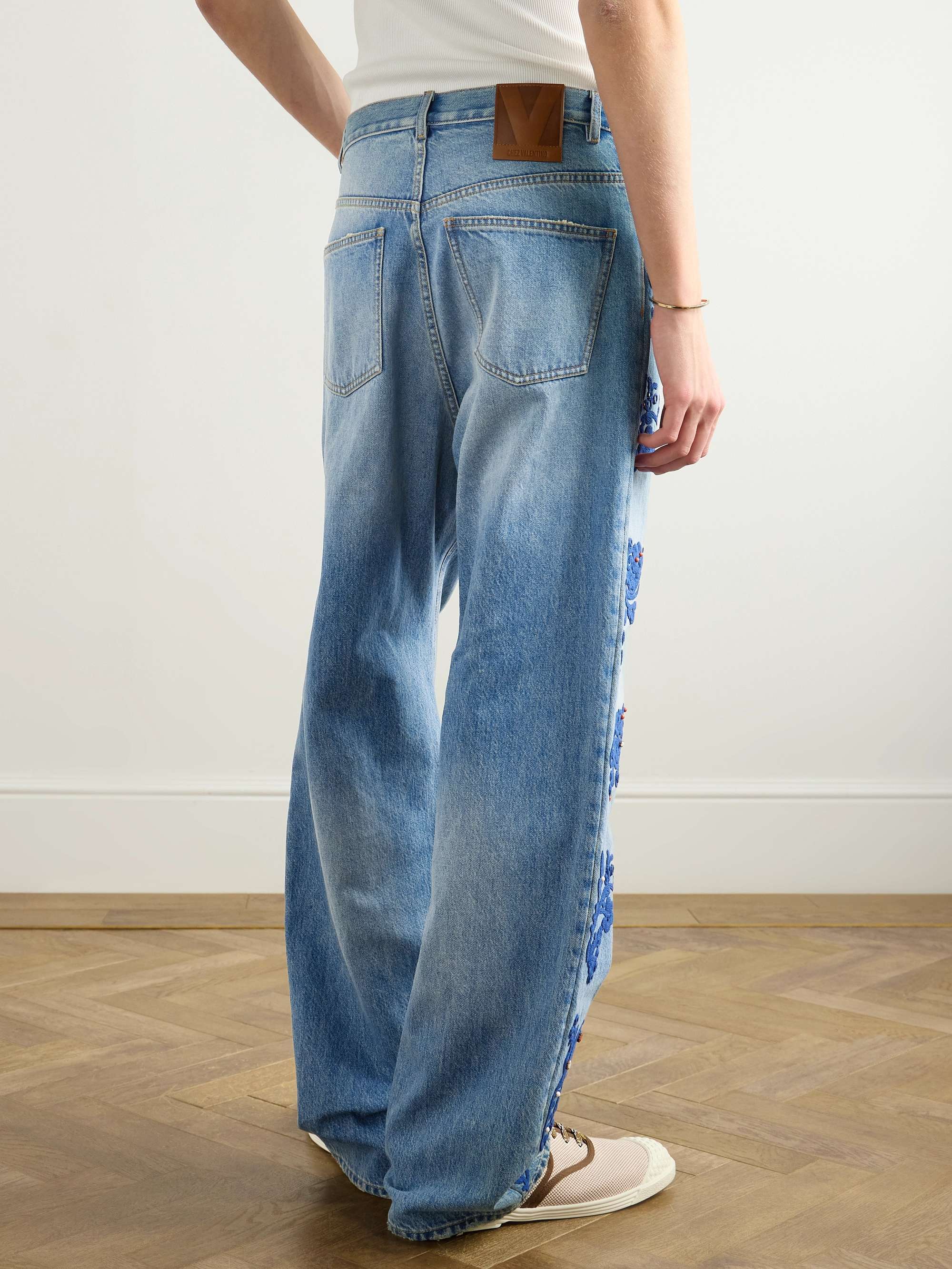 Straight-Leg Embellished Jeans view