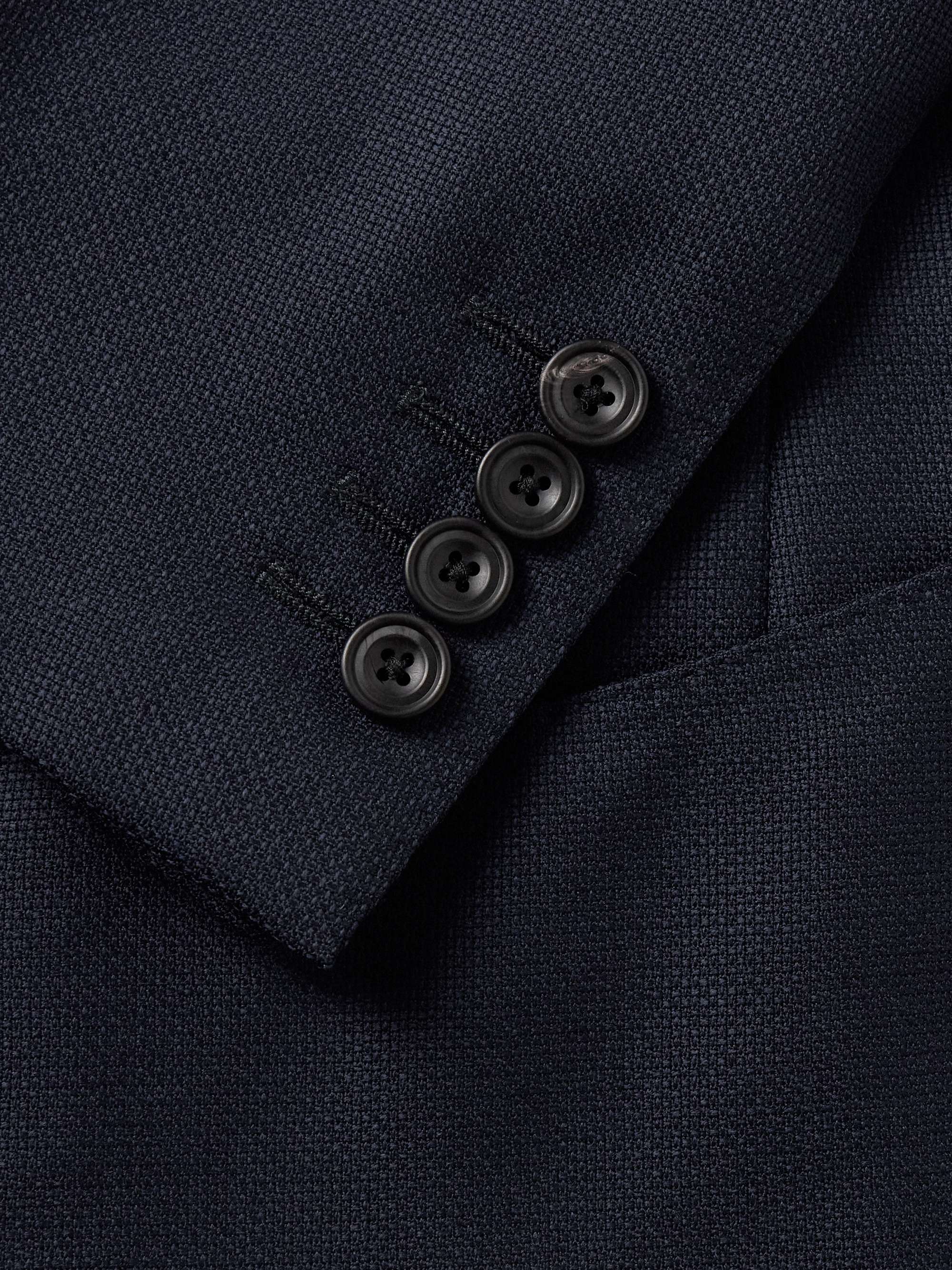 Slim-Fit Double-Breasted Wool-Hopsack Blazer view